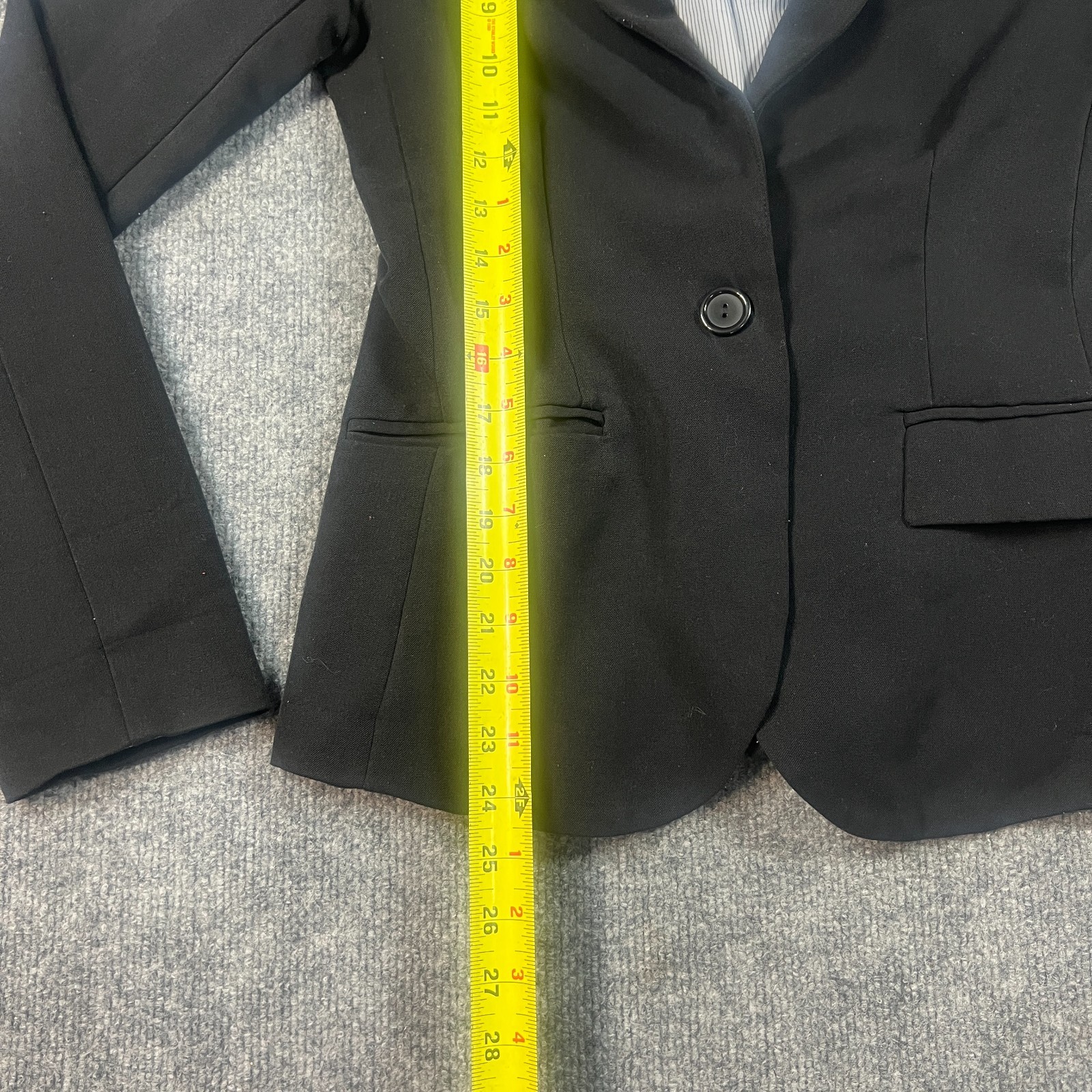 Ambiance Apparel Blazer Jacket Womens Small Black Fitted Stretch Business Formal