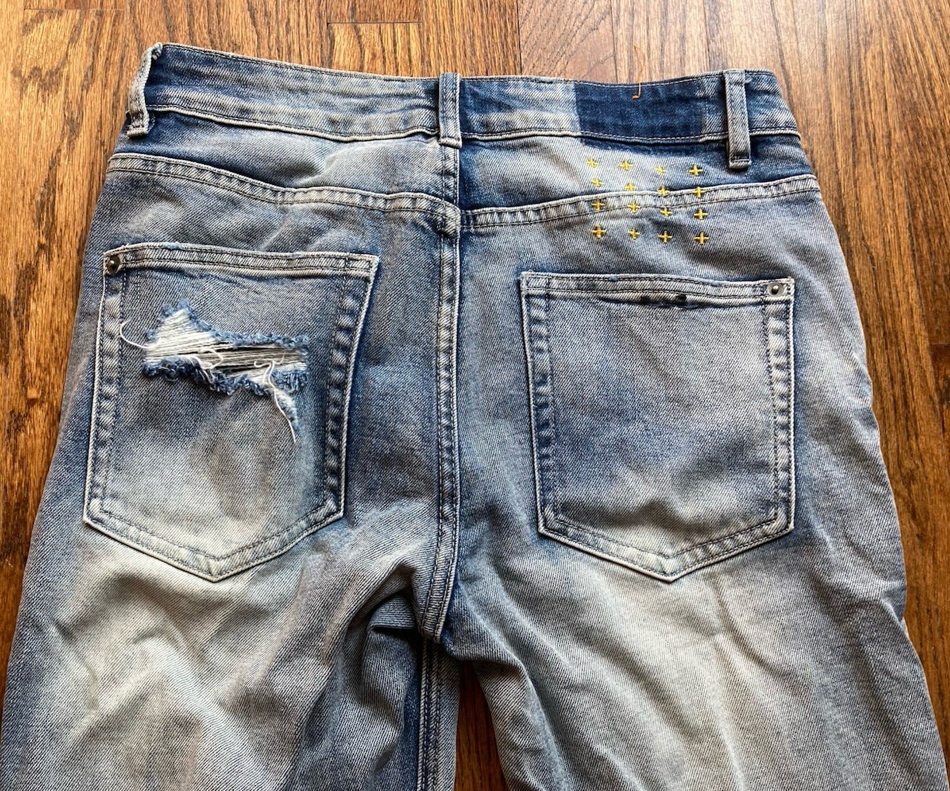 Ksubi Jeans Men Size 30 Skinny Van Winkle Hunter Beden Distressed Blue Denim