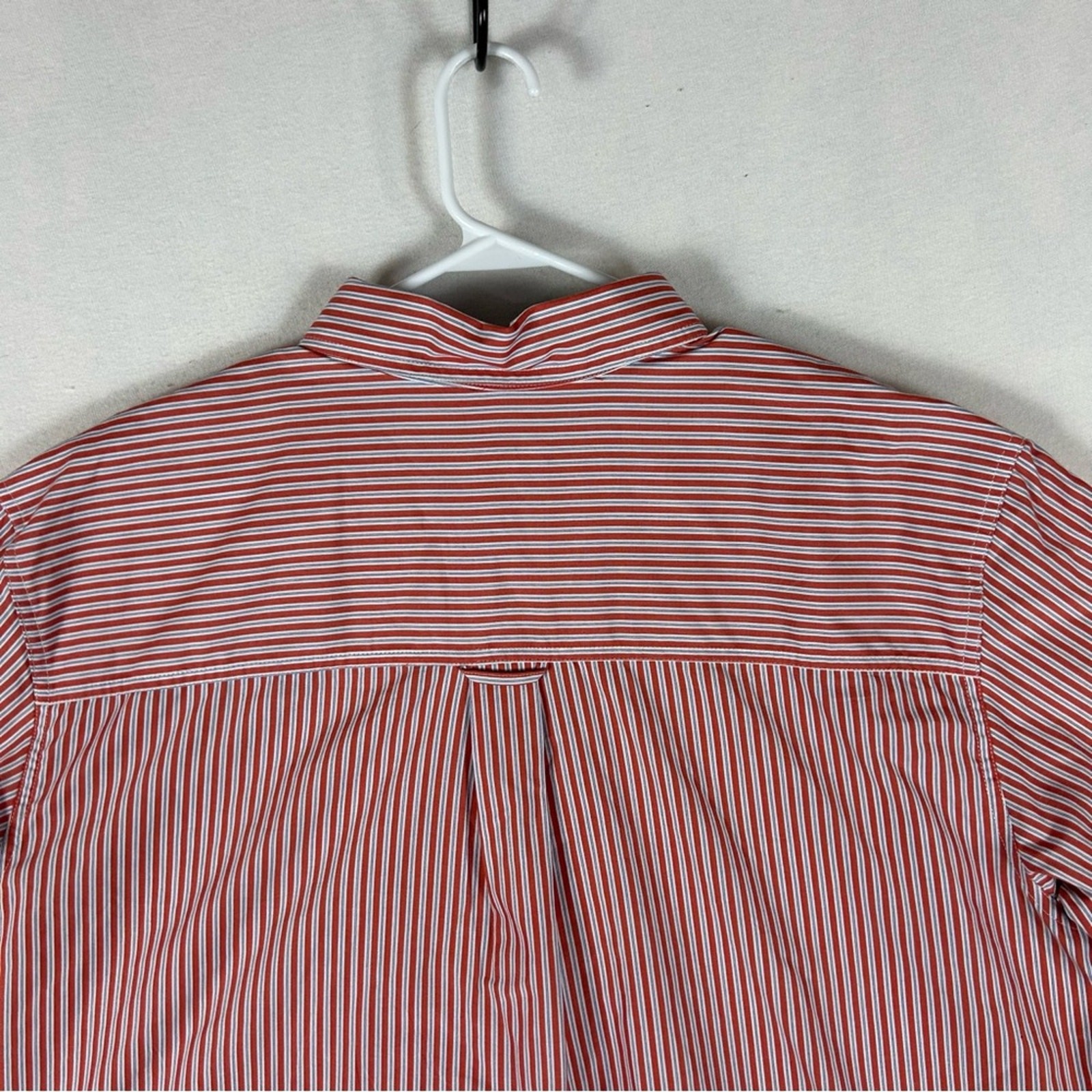 Chaps Easy Care Button Down Shirt Men’s XXL Red Striped Long Sleeve Pocket