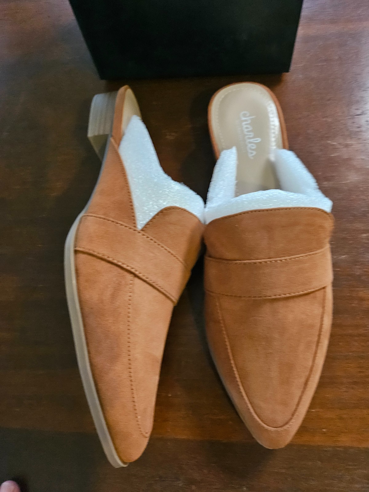 Charles by Charles David Elijah Flat Brown Mule slide Size 8 M New in Box $130