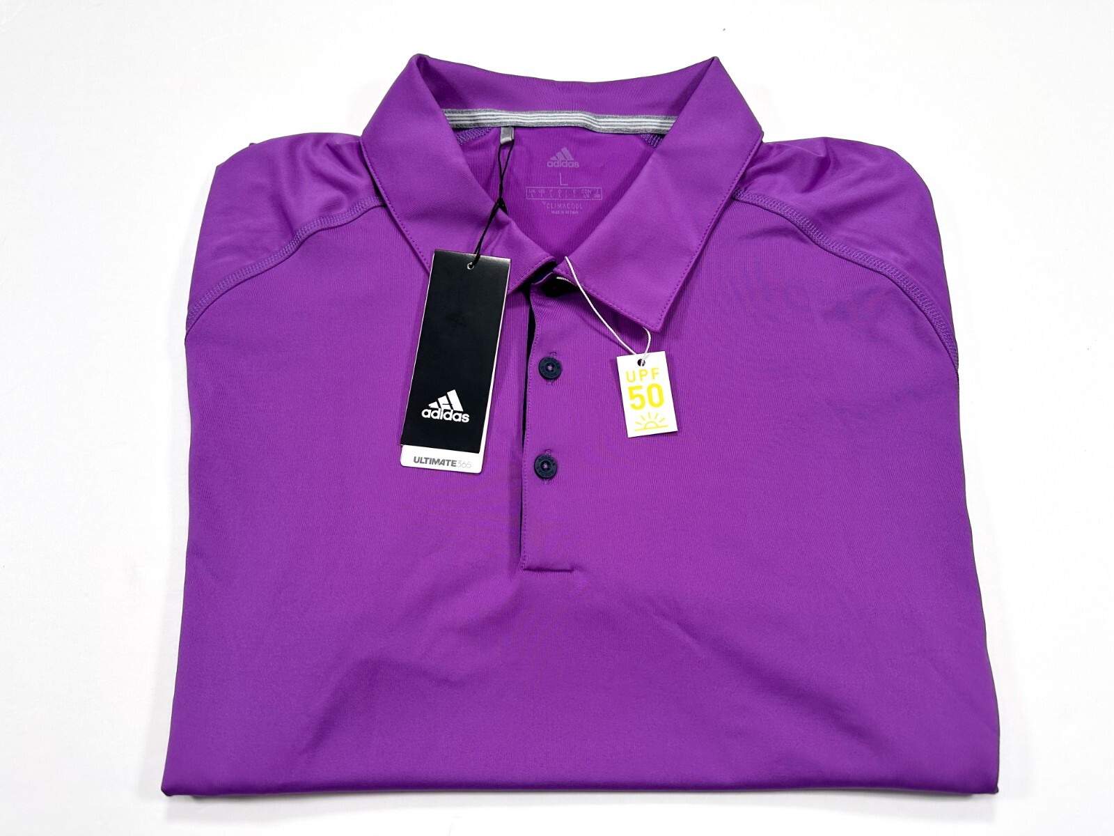 Adidas Ultimate 365 L Purple Performance Golf Polo Short Sleeve Climacool NEW