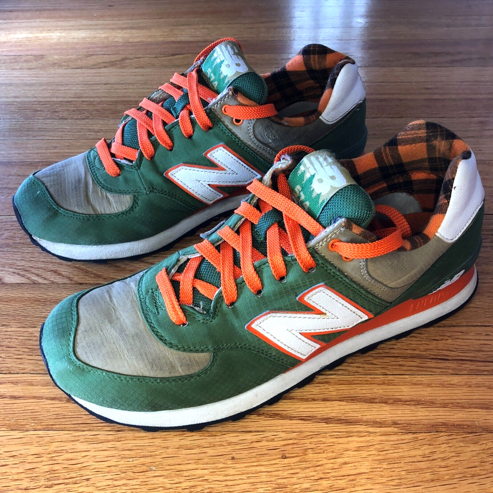 New Balance 574 ML574FTC Camper Pack – Men Size 9.5 – Green/Orange Running Shoe