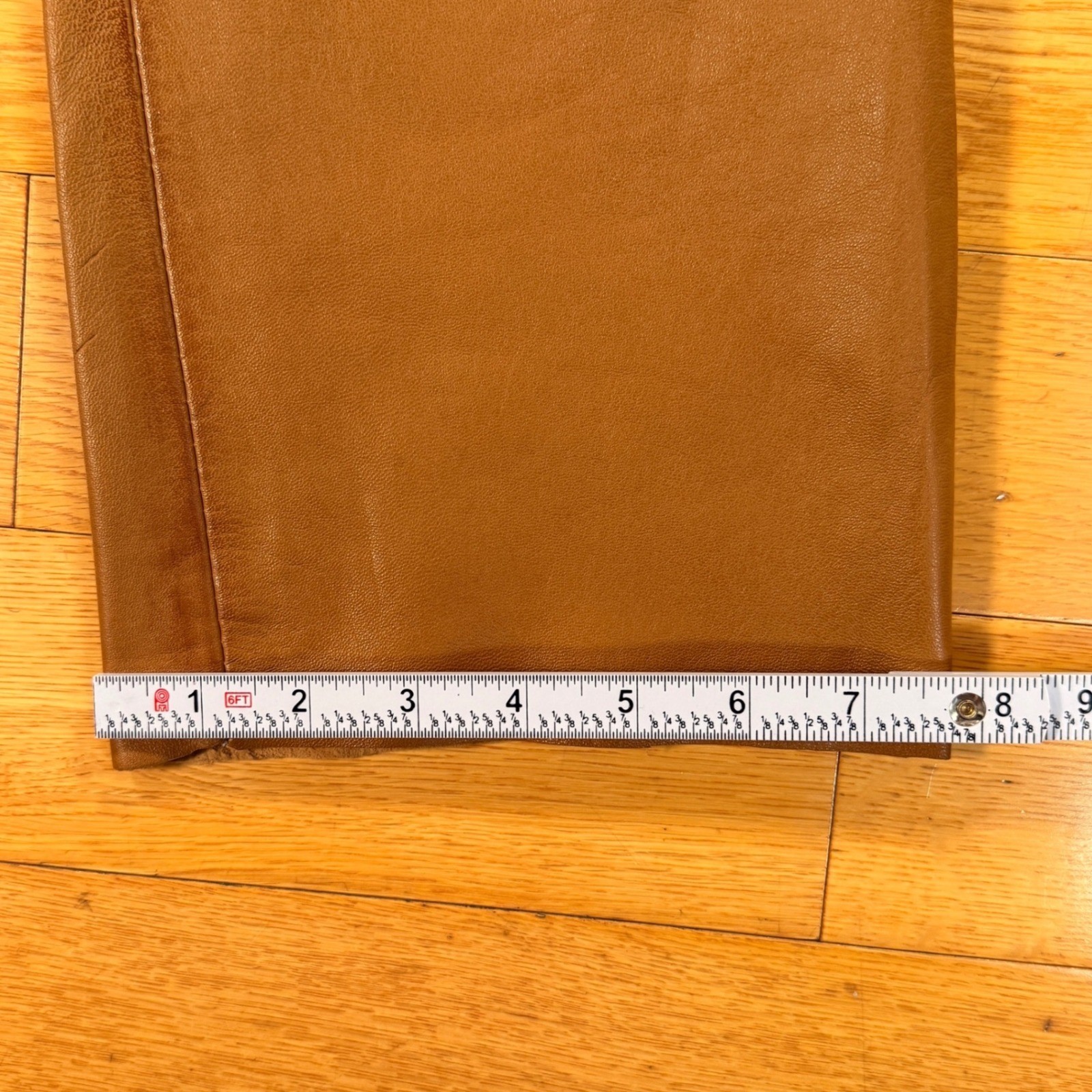 Leather Specialists Mens Tan Brown Genuine Leather Straight Leg Pants Size 32
