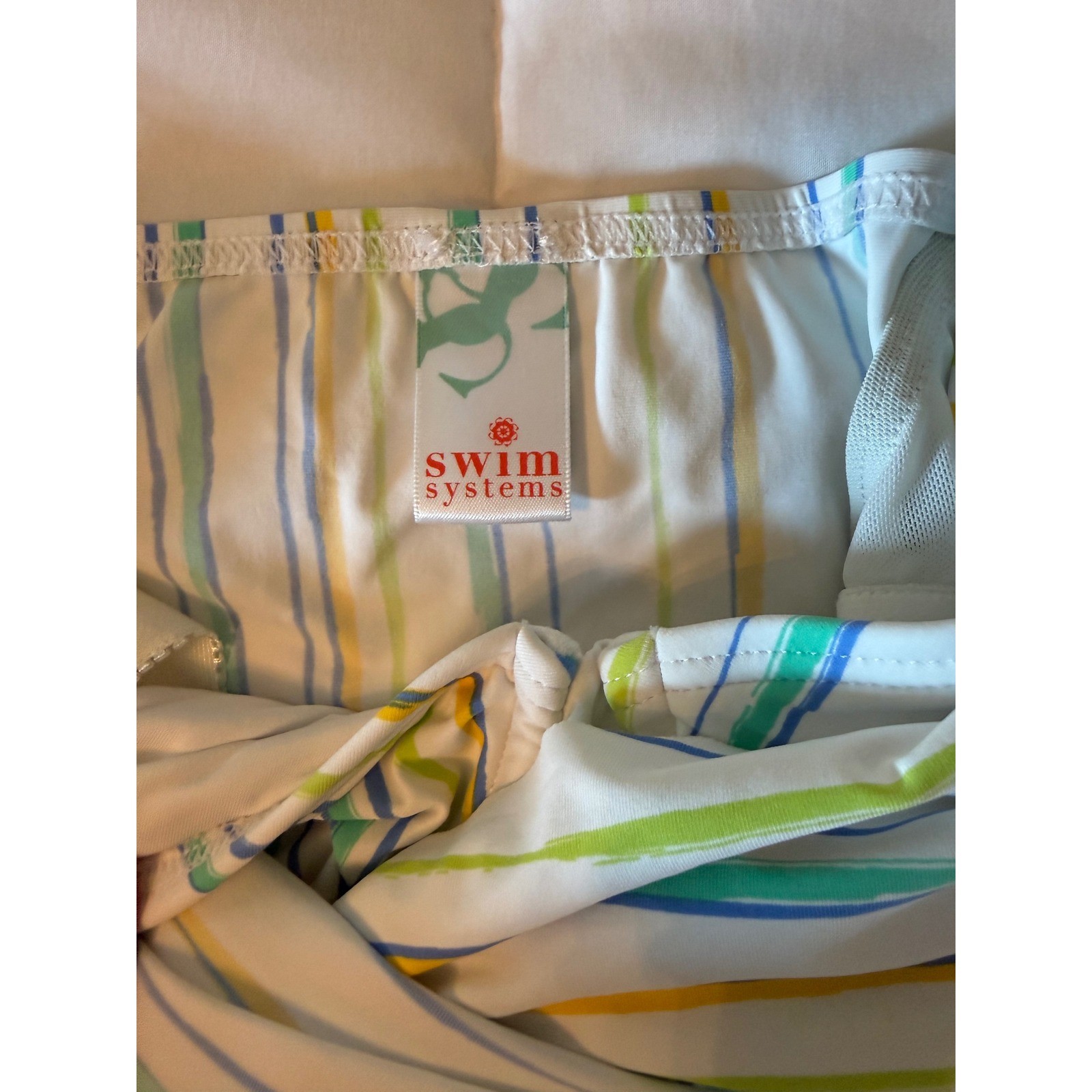 Swim Systems Multicolor Striped Tankini Top & Bikini Bottom Set 38DD C792