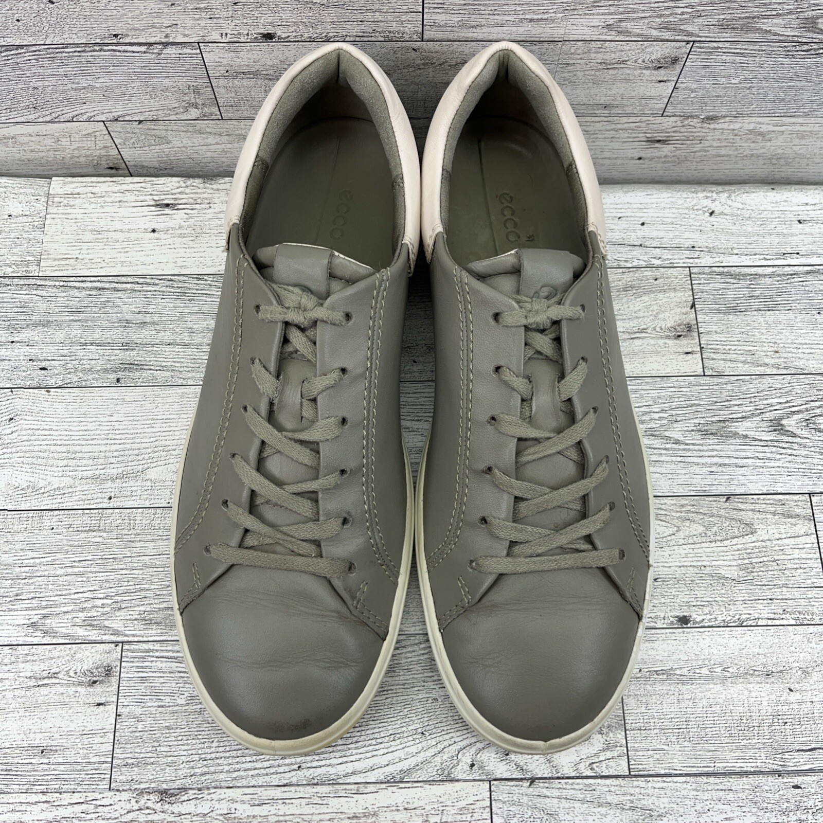 Ecco Soft 7 Gray Leather Shoes Sneakers Women Size EU 40 US 9-9.5