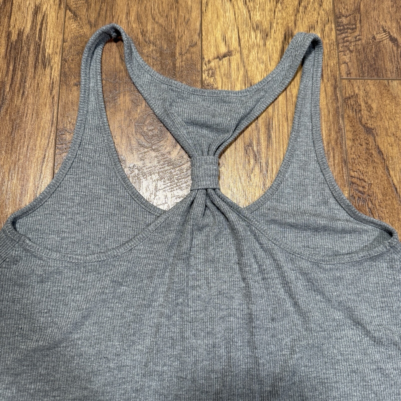 Abercrombie & Fitch Gray Ribbed Racerback Tank Top Women’s M Y2K
