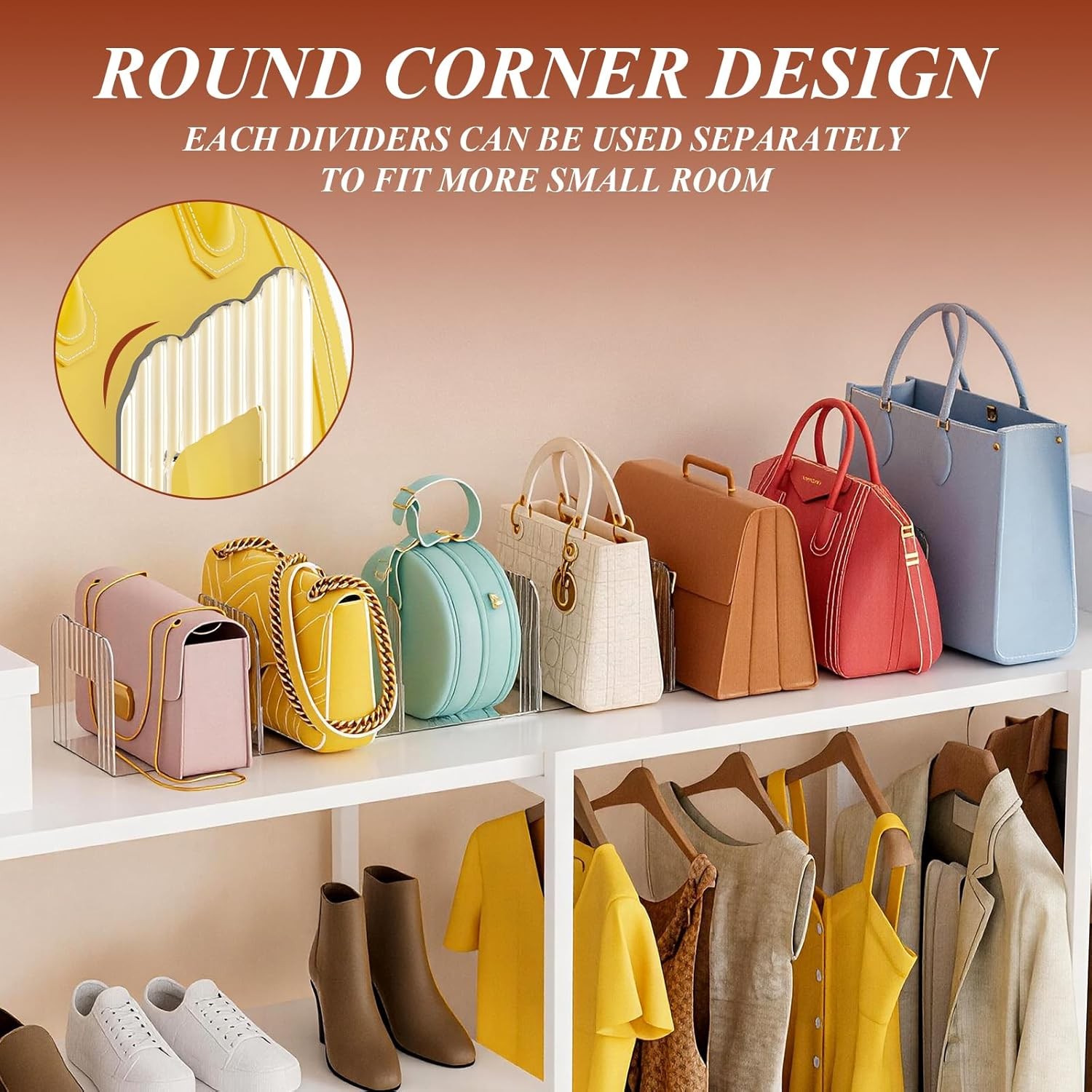 Storage Handbag Storage Shelf Dividers, 1 Set Plastic Clutch Dividers
