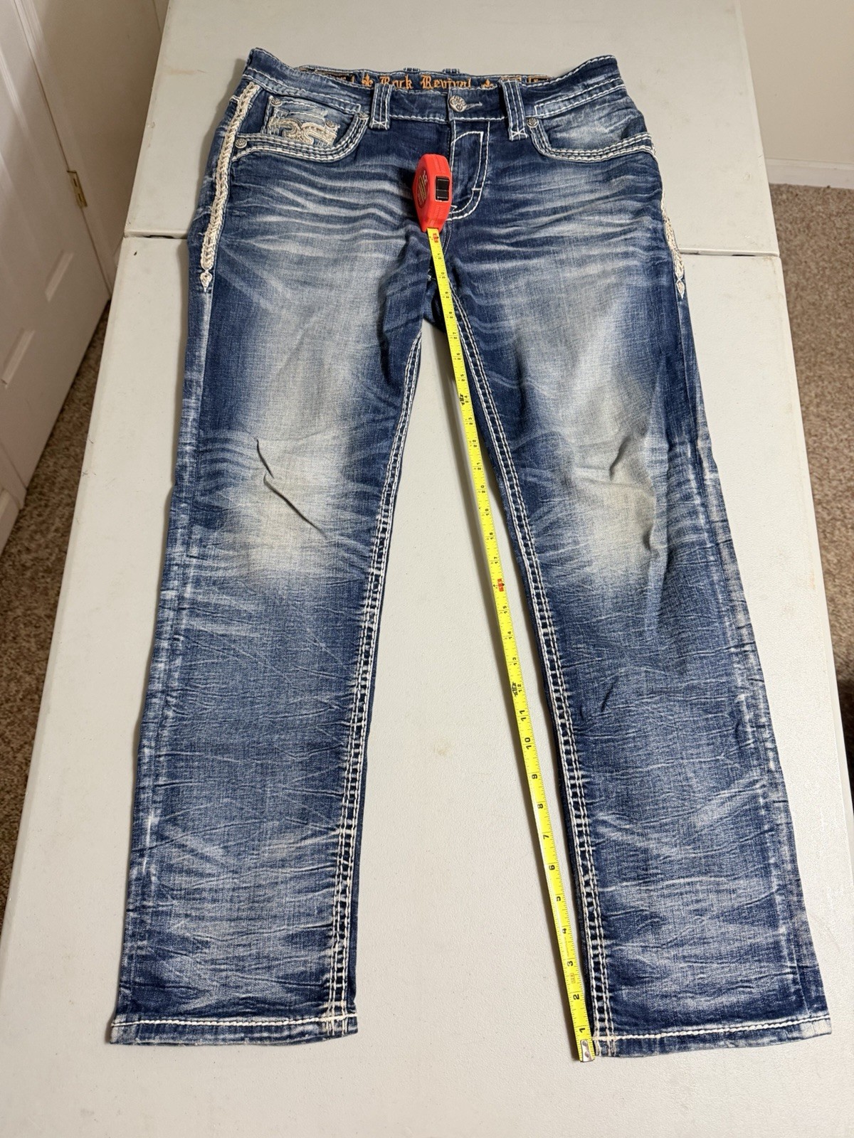 Rock Revival Bradlee Straight Jeans Medium Wash 6-Pocket 34×30