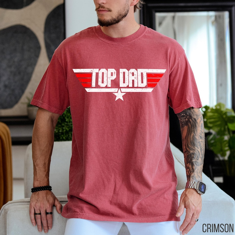 Top Dad Shirt, Comfort Colors® Top Dad TShirt, Maverick Gift, Movie Night Tee