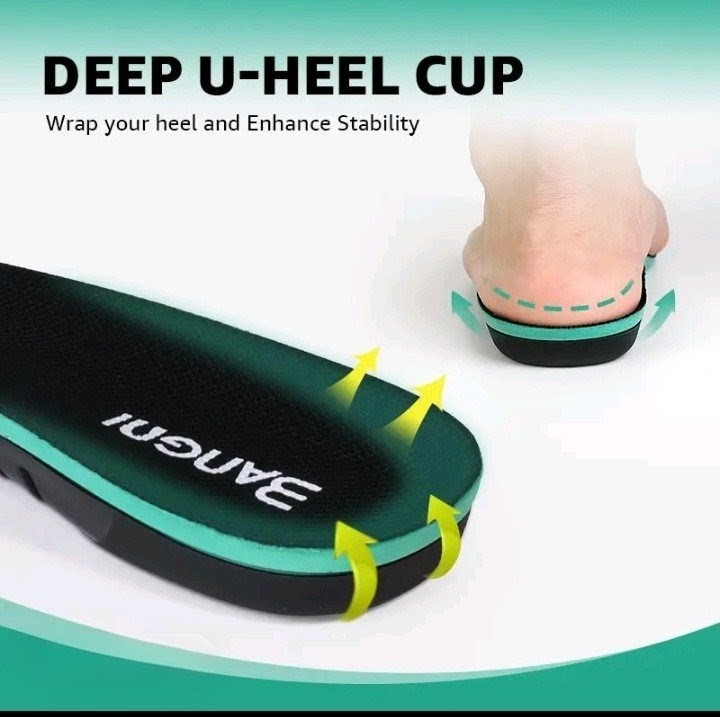 WalkHero Heavy Duty Arch Support Inserts,220+ lbs Plantar Fasciitis Insoles f…