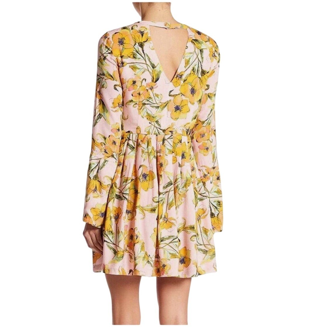Free People, We the Free Tegan Printed Mini Dress, Long Sleeve Mini Dress Size 4