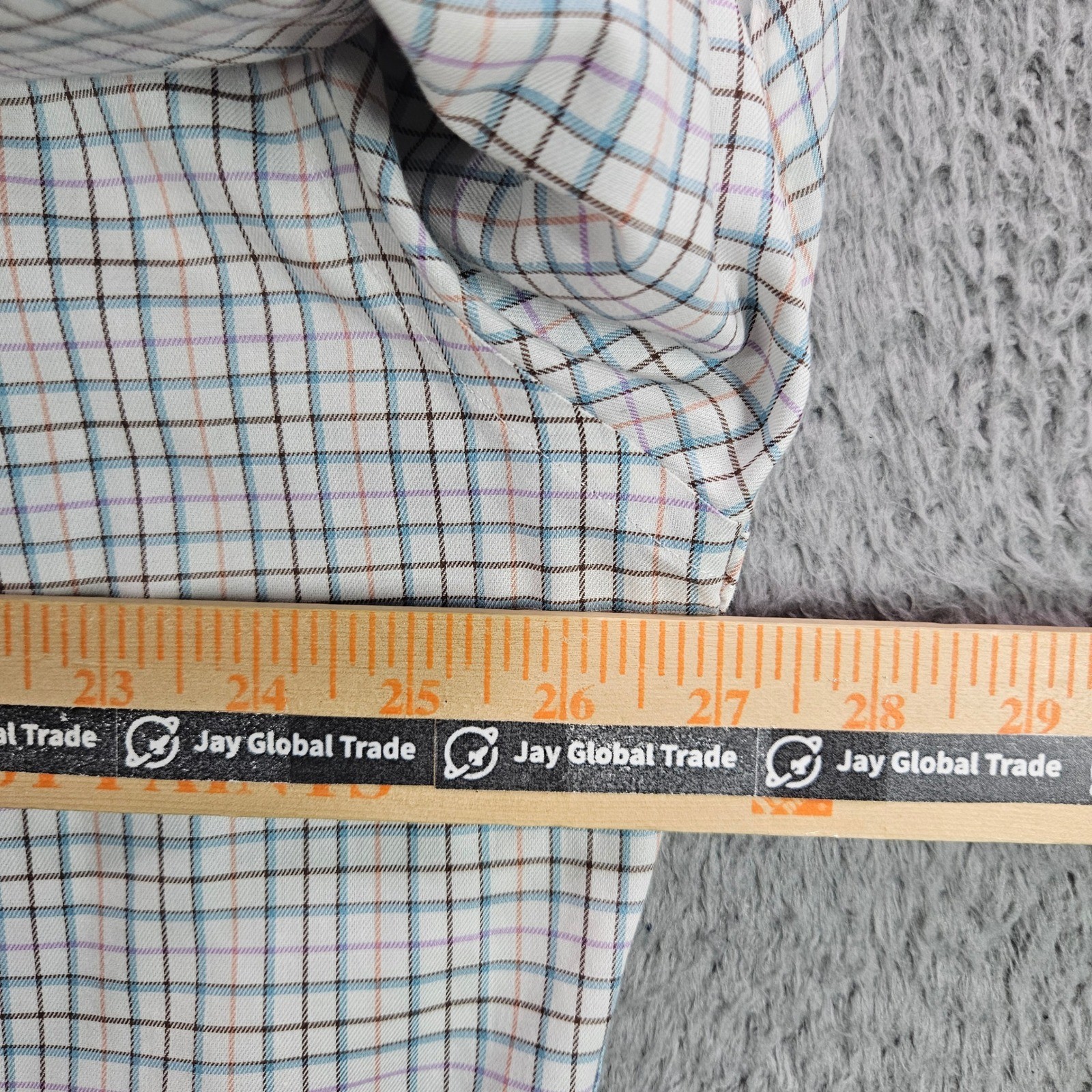 Lauren Ralph Lauren Mens 17.5 34/35 Classic Fit Stretch Non Iron Check Shirt
