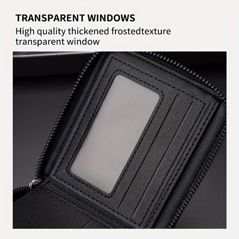 Men’S Wallet, Fashionable Multi-functional Zipper Design, Multi-card Compart