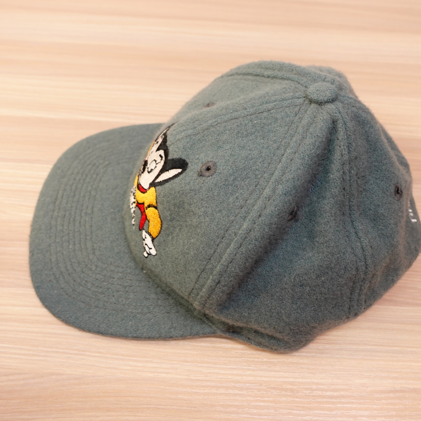 Vintage Mighty Mouse Cap Mens Blue Slate Wool Felt Baseball Dad Cartoon 90s OTTO