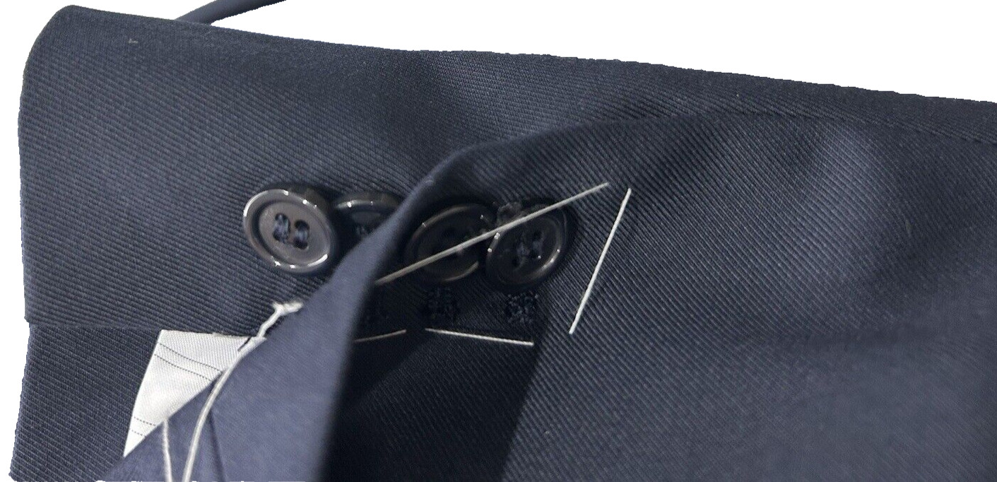 Men’s Tailored Suit Made In Italy Blue Tasmania Wool 46 48 50 52 54 56 58 60