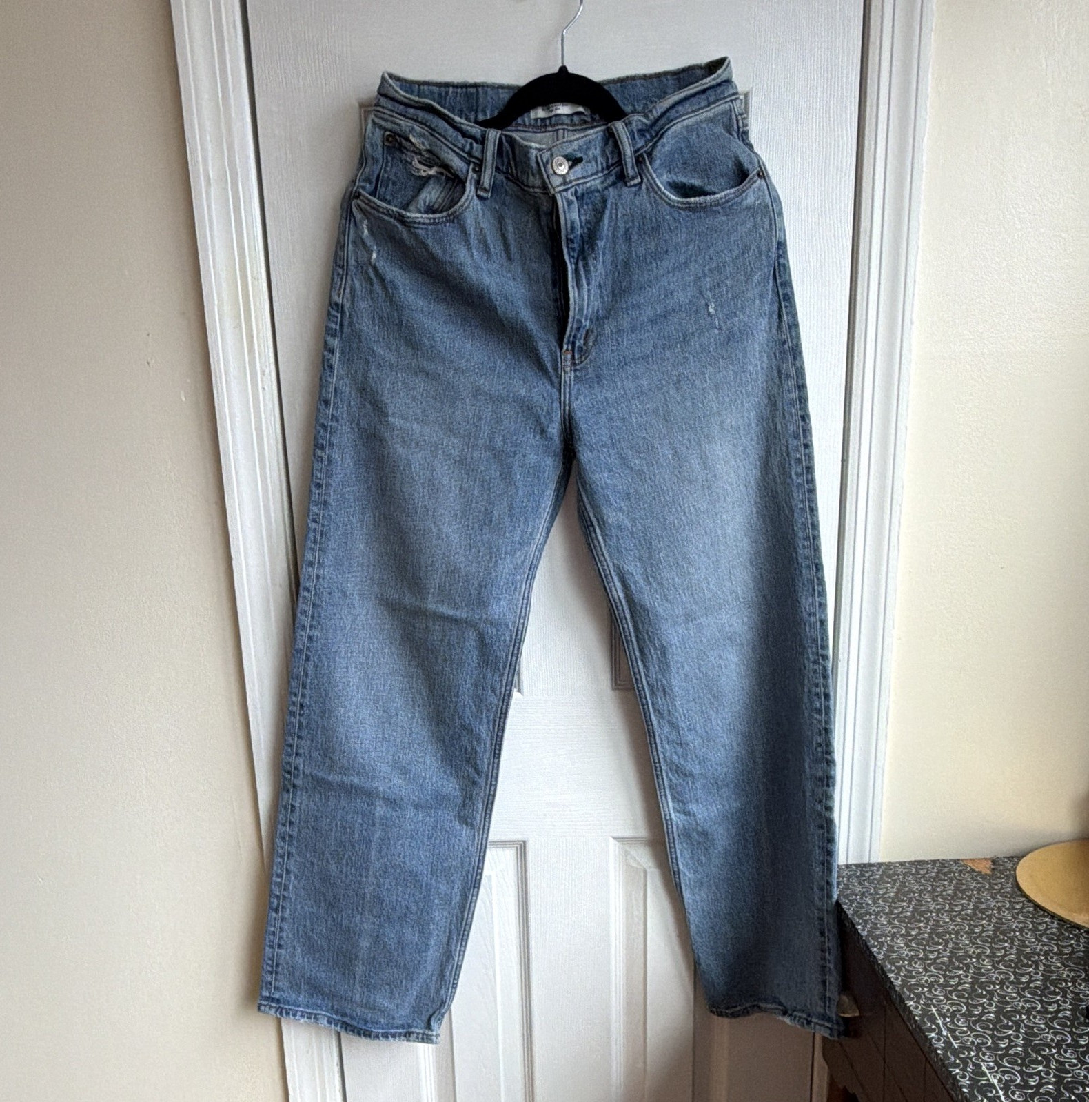 Abercrombie & Fitch 90s High Rise Relaxed Straight Jeans Light Wash Blue 29 – 8S