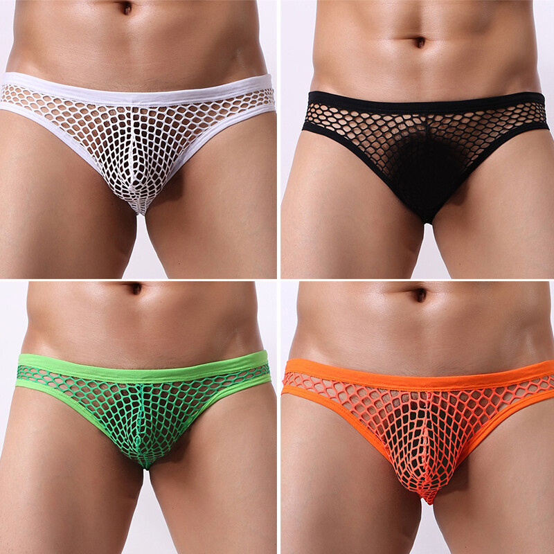 Men Mesh Brief Bikini Sexy See Through Swimwear Underwear Party Trunks Beachwear