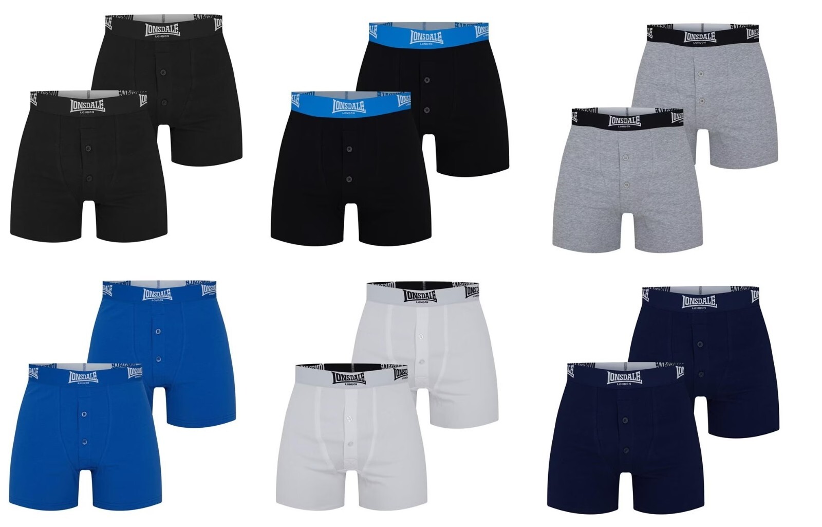 2 Pairs Lonsdale London Boxer Short Boxers Pants Trunks XS S M L XL XXL 3XL 4XL