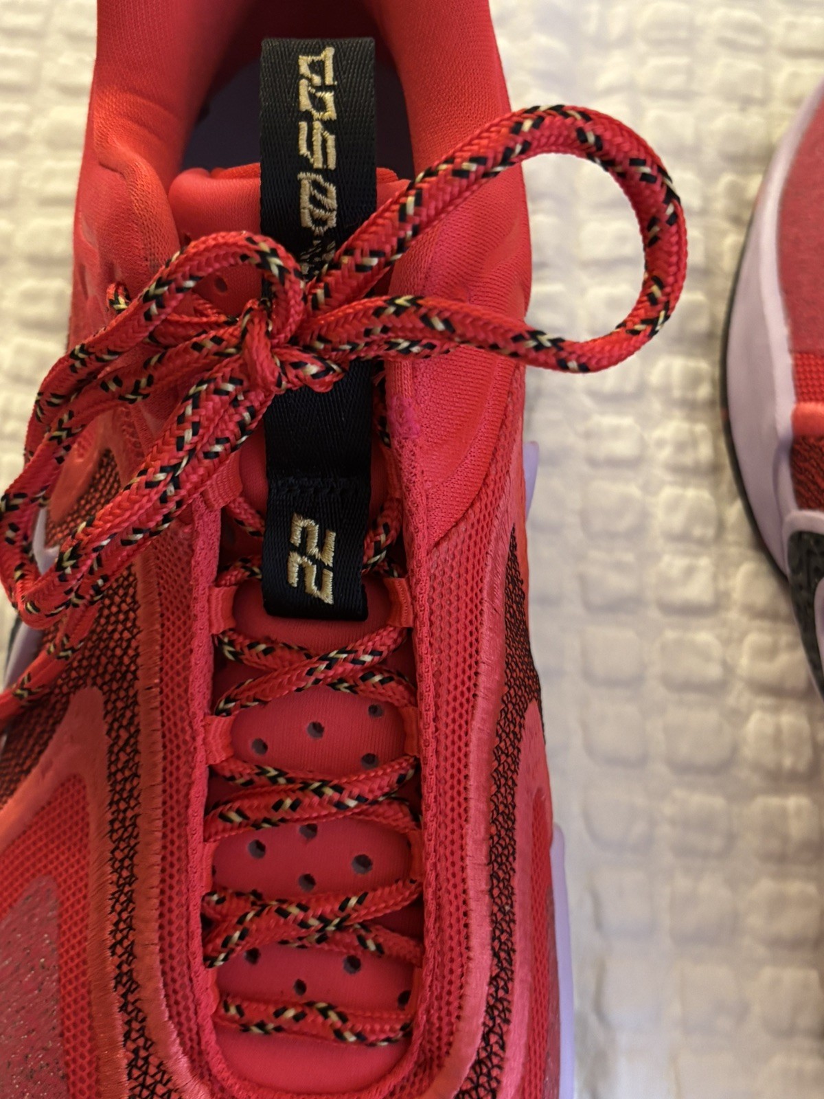 Nike Cosmic Unity 2 Basketball Sneakers in Siren Red, Speckled laces, Black Gold