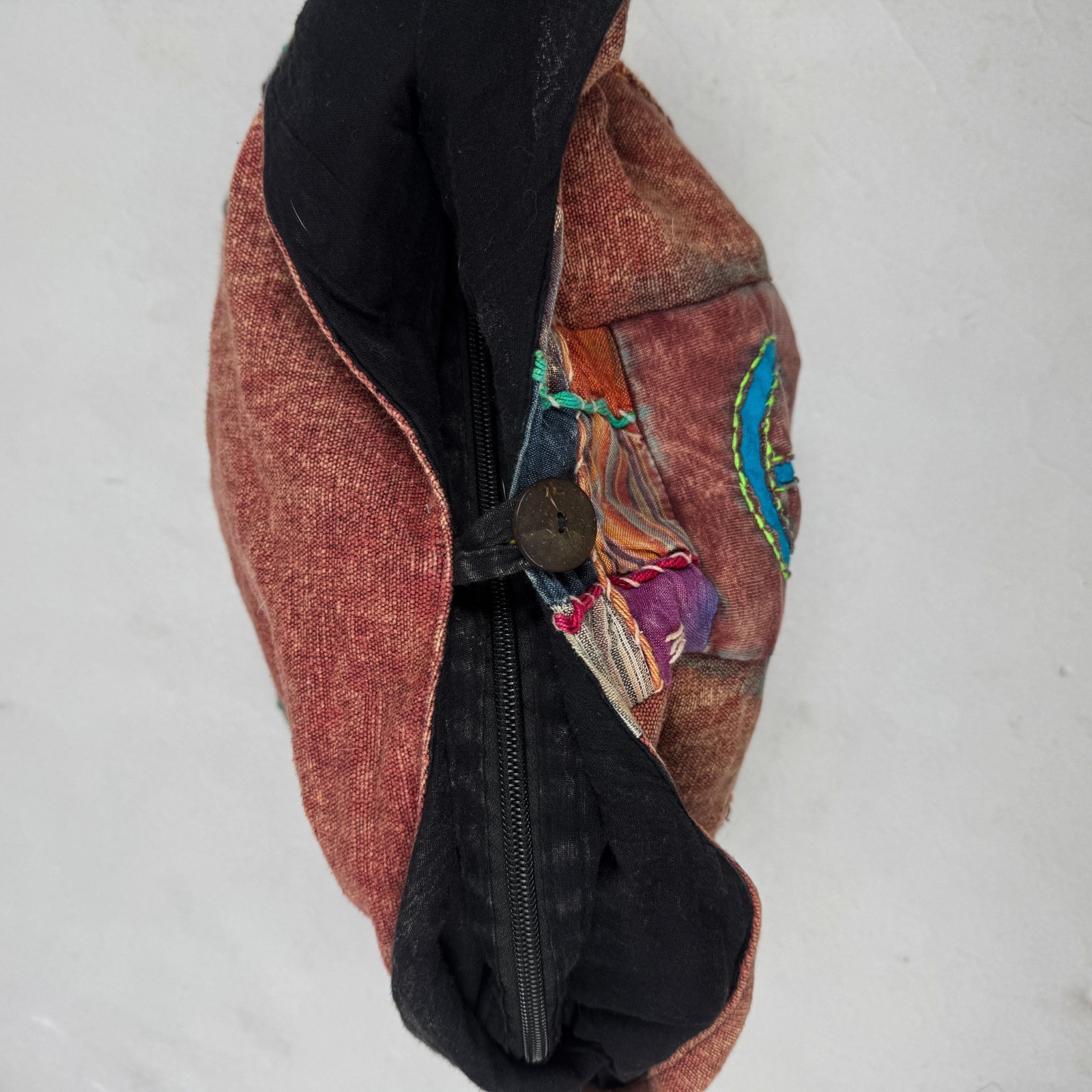Vintage Hippie Patchwork Peace Sign Shoulder Bag Boho Festival Gypsy Tote