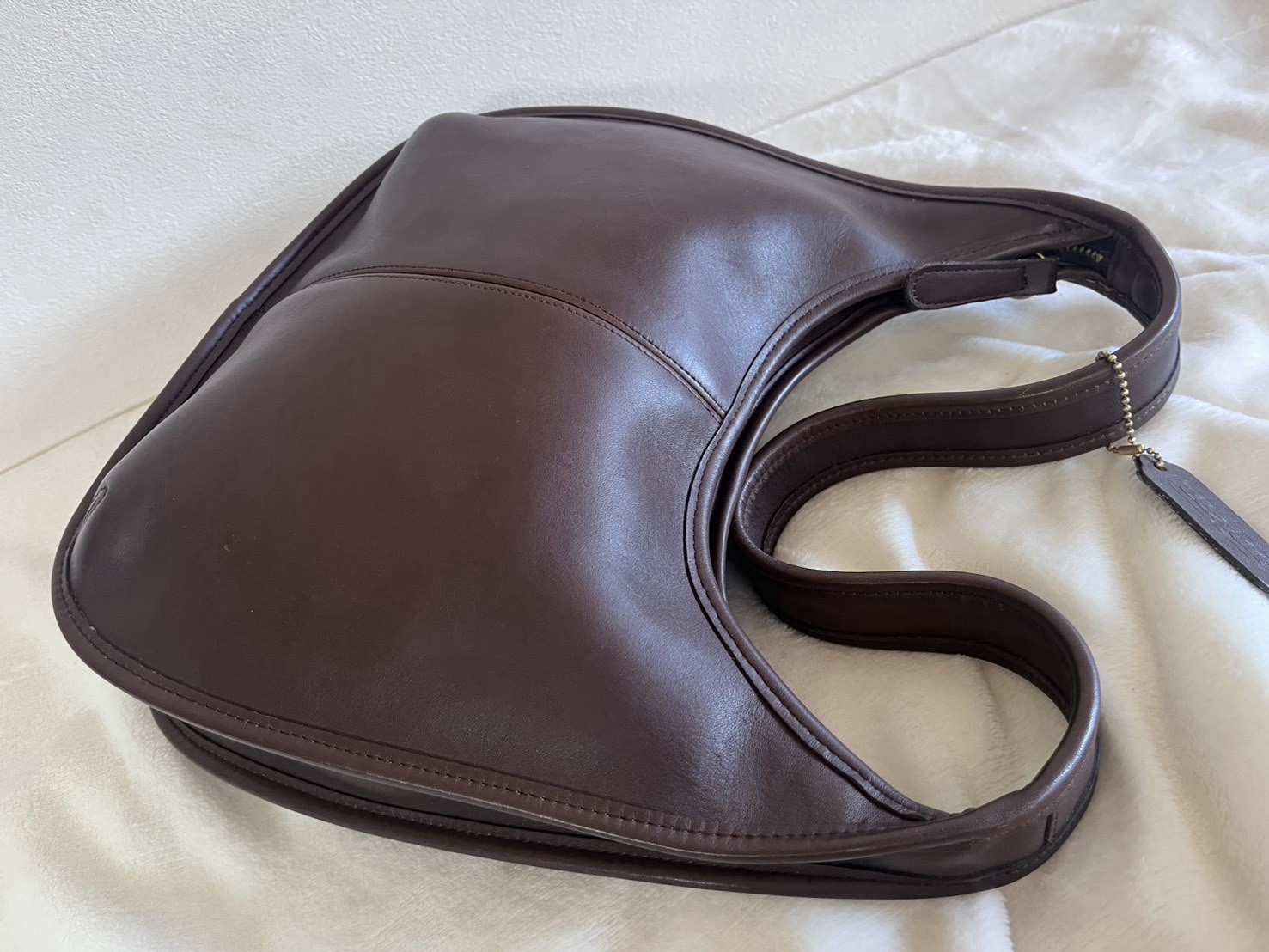 VGUC Vintage Coach 9025 Mahogany Brown Leather Ergo Shoulder Bag Made in USA