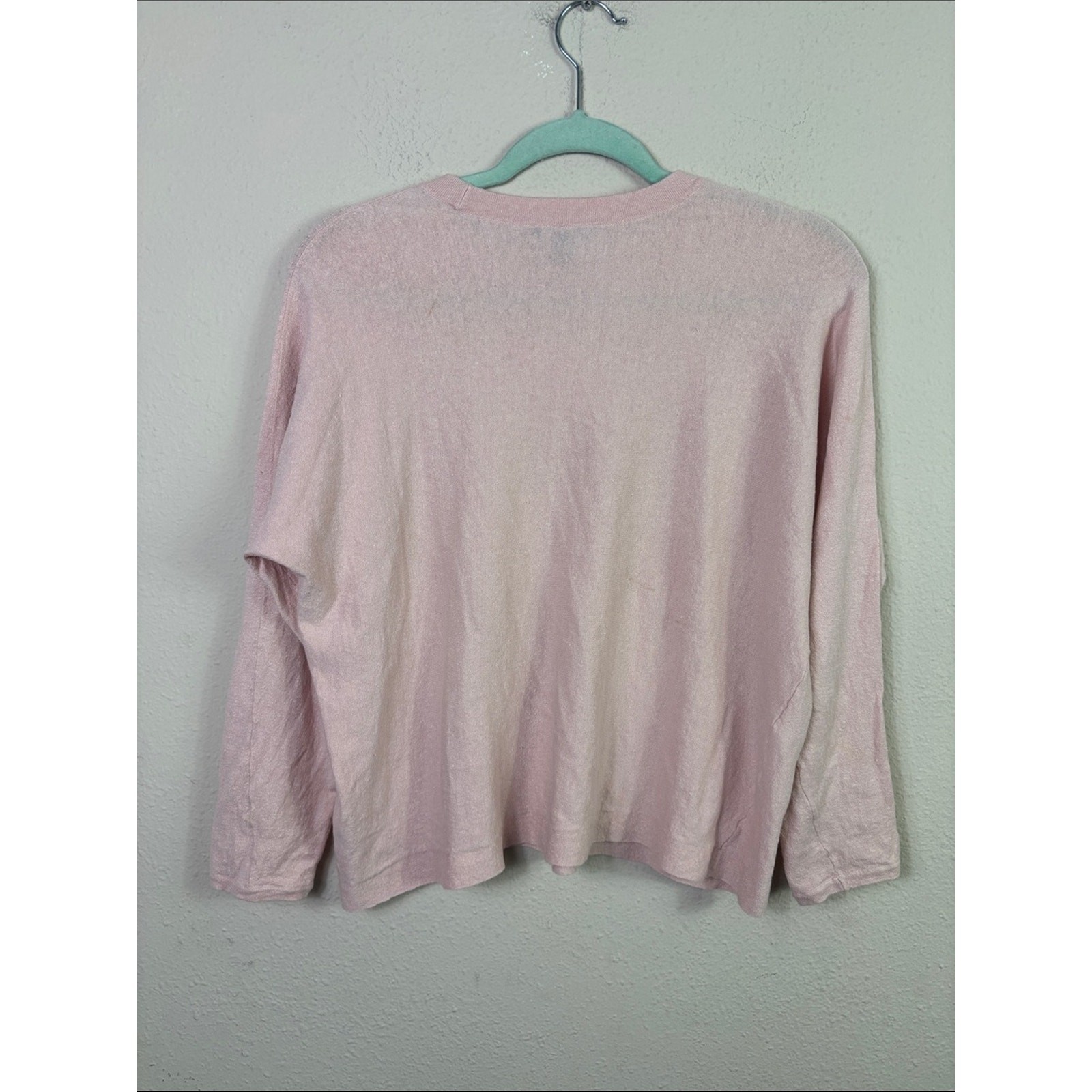 Eileen Fisher Organic Cotton LinenBlend Slub Top in Blush Pink size XS