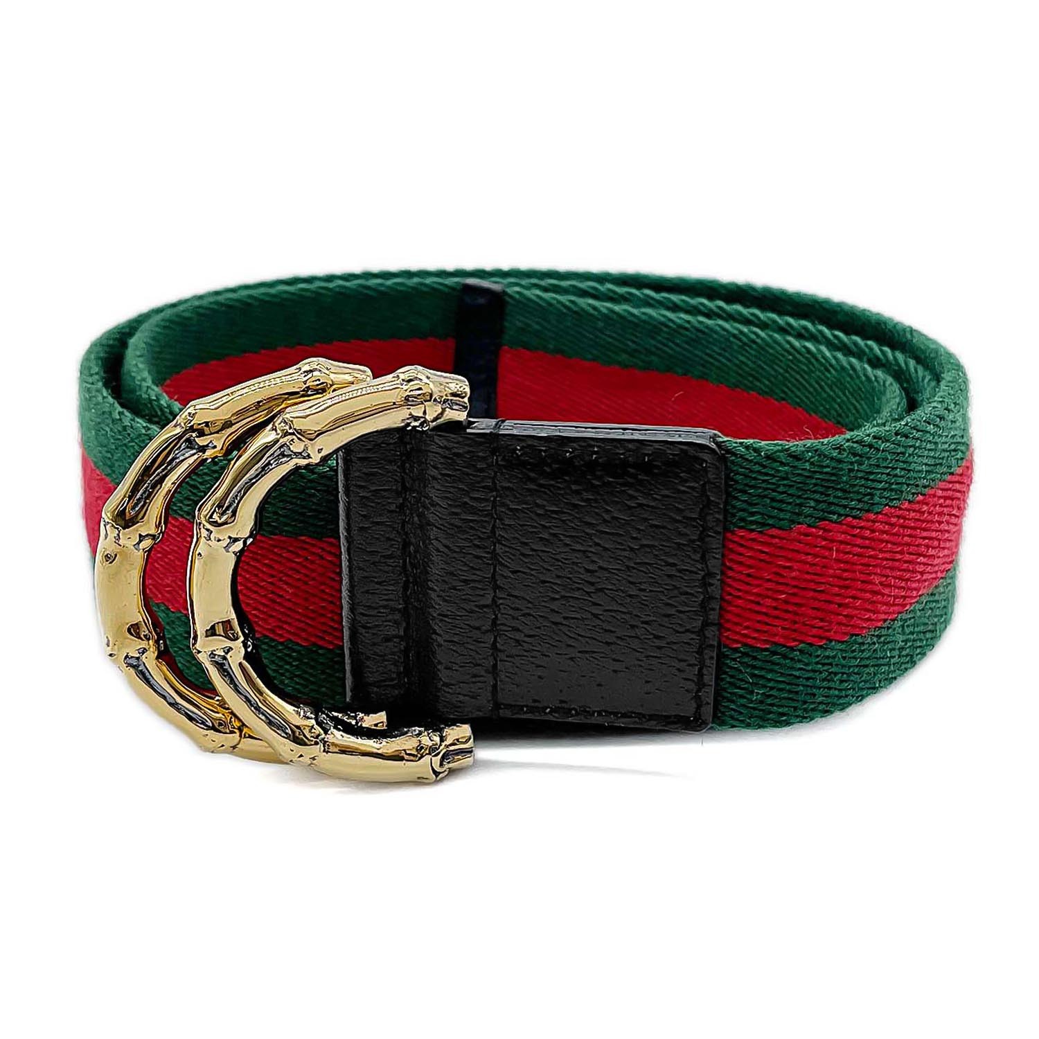 AUTHENTIC GUCCI Web stripebelt green/Red Nylon/metal unisex