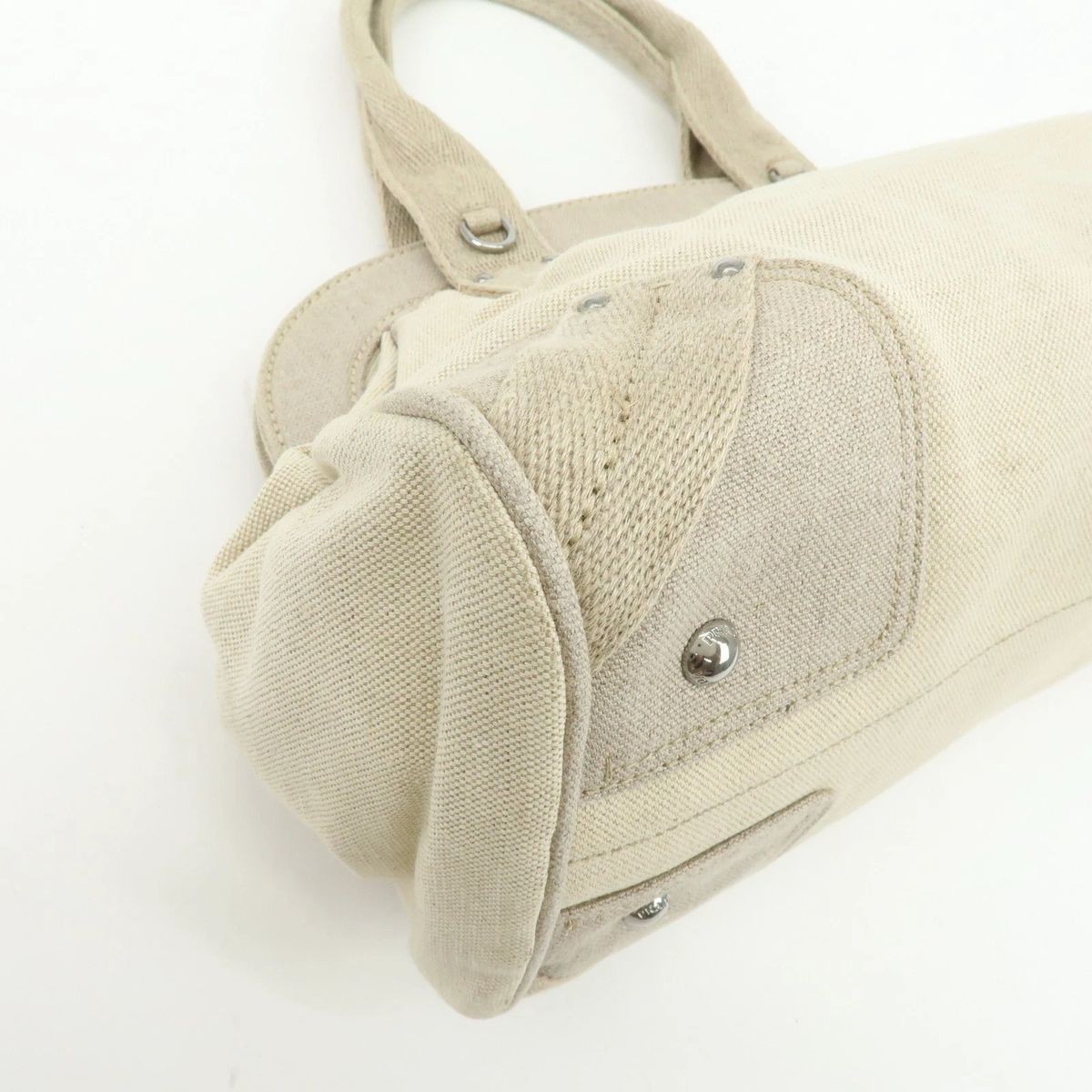 PRADA Mistolino Boston Bag Hand Bag Natural BN1886 Authentic Used