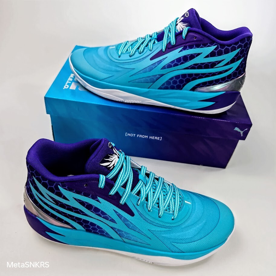 Puma MB.02 US 14 Men’s Purple Blue White Basketball LaMelo Ball 379779 01 New