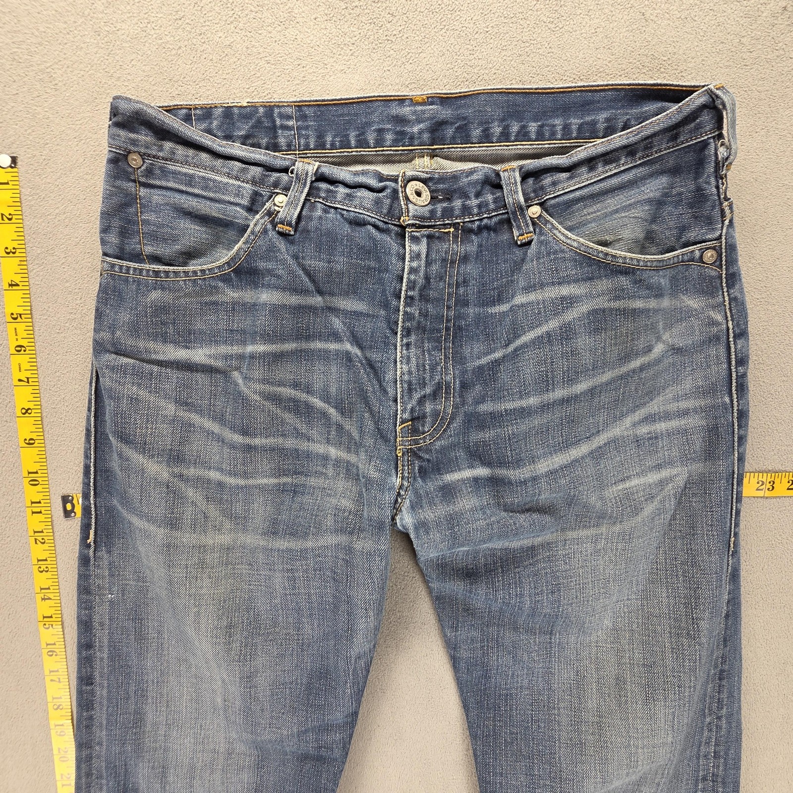 Vintage Levis Engineered Jeans Mens 34×34 Blue Honeycomb Whiskers Zip Fly