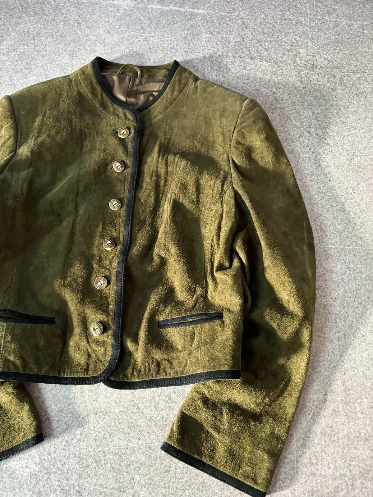 VTG Cropped Napoleon Military Suede Jacket Miyake Stlye! PPFM Mad Punk Vibe