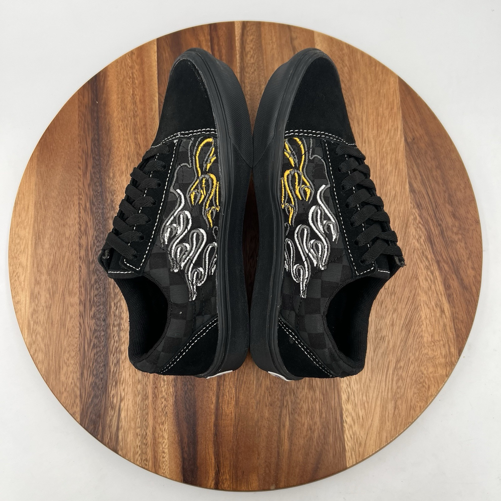 Vans Mens ComfyCush Old Skool ‘ignition’ Black Sneakers Shoes USw’s:5.5/USm’s:4