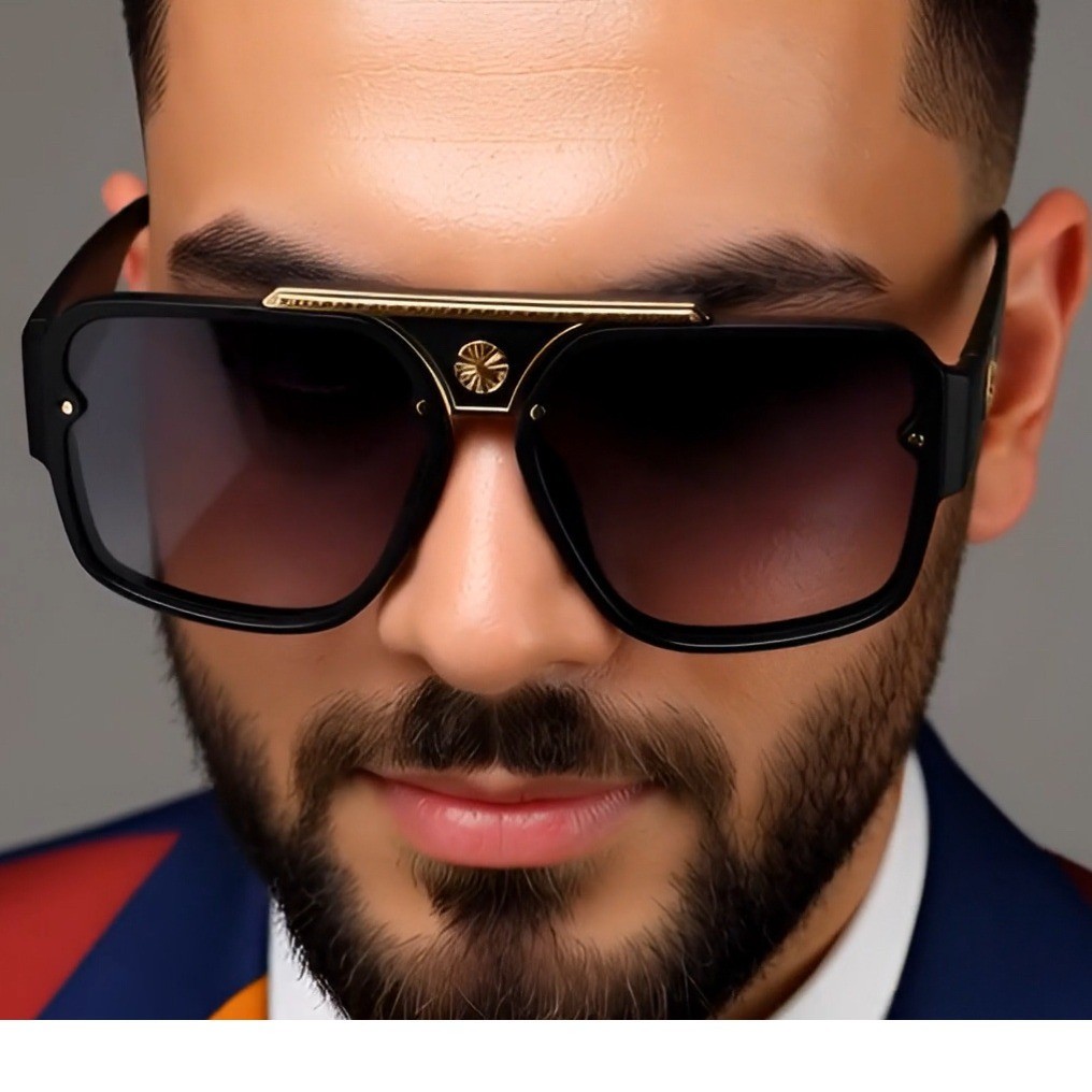 Men Sunglasses Classy Square Black Lens Cholo Style Hip Hop Gangster Style Gafas