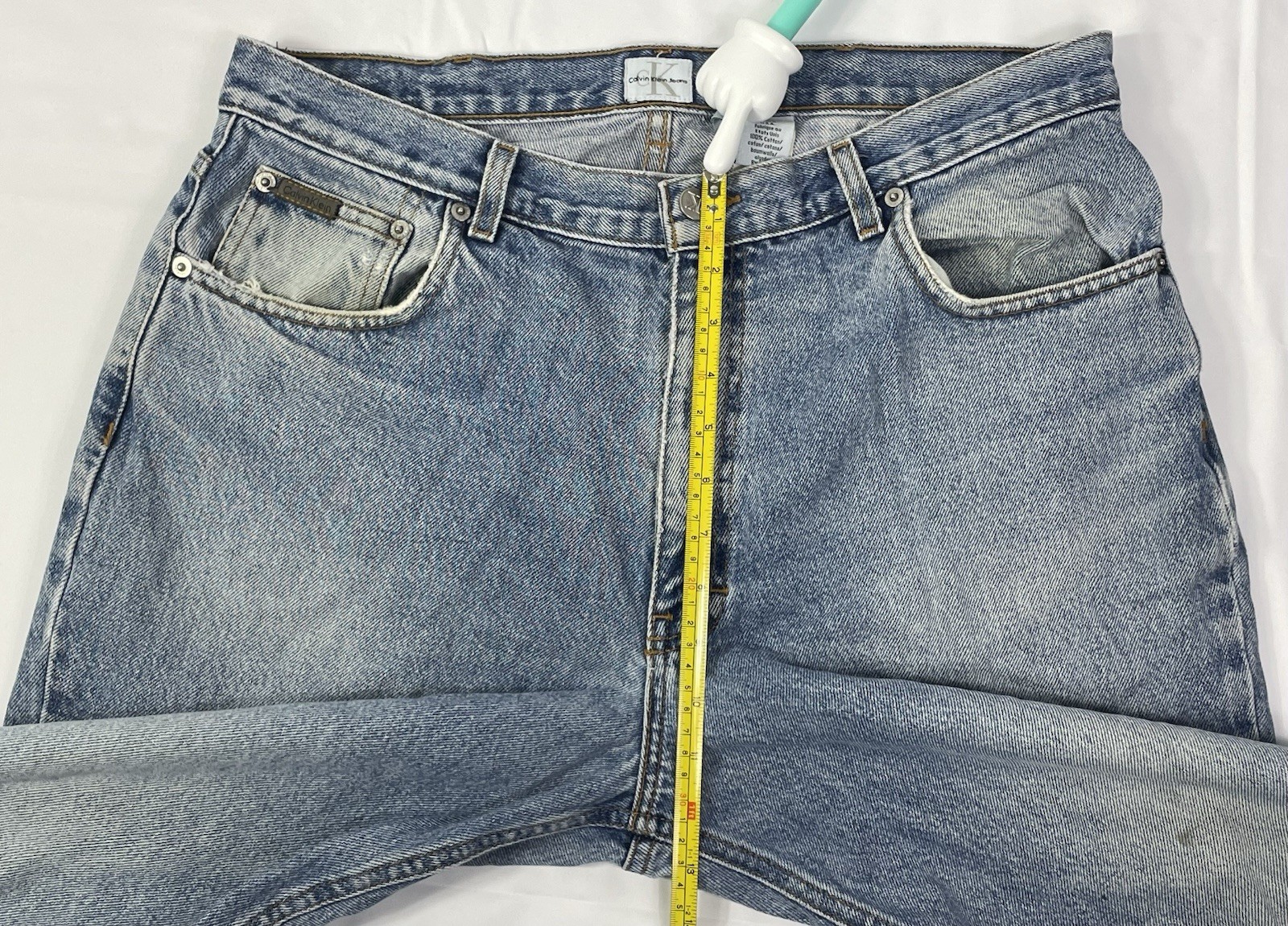 Vintage Calvin Klein Men’s 36×30 Stone Washed Blue Jeans “Fit Like 34×30”