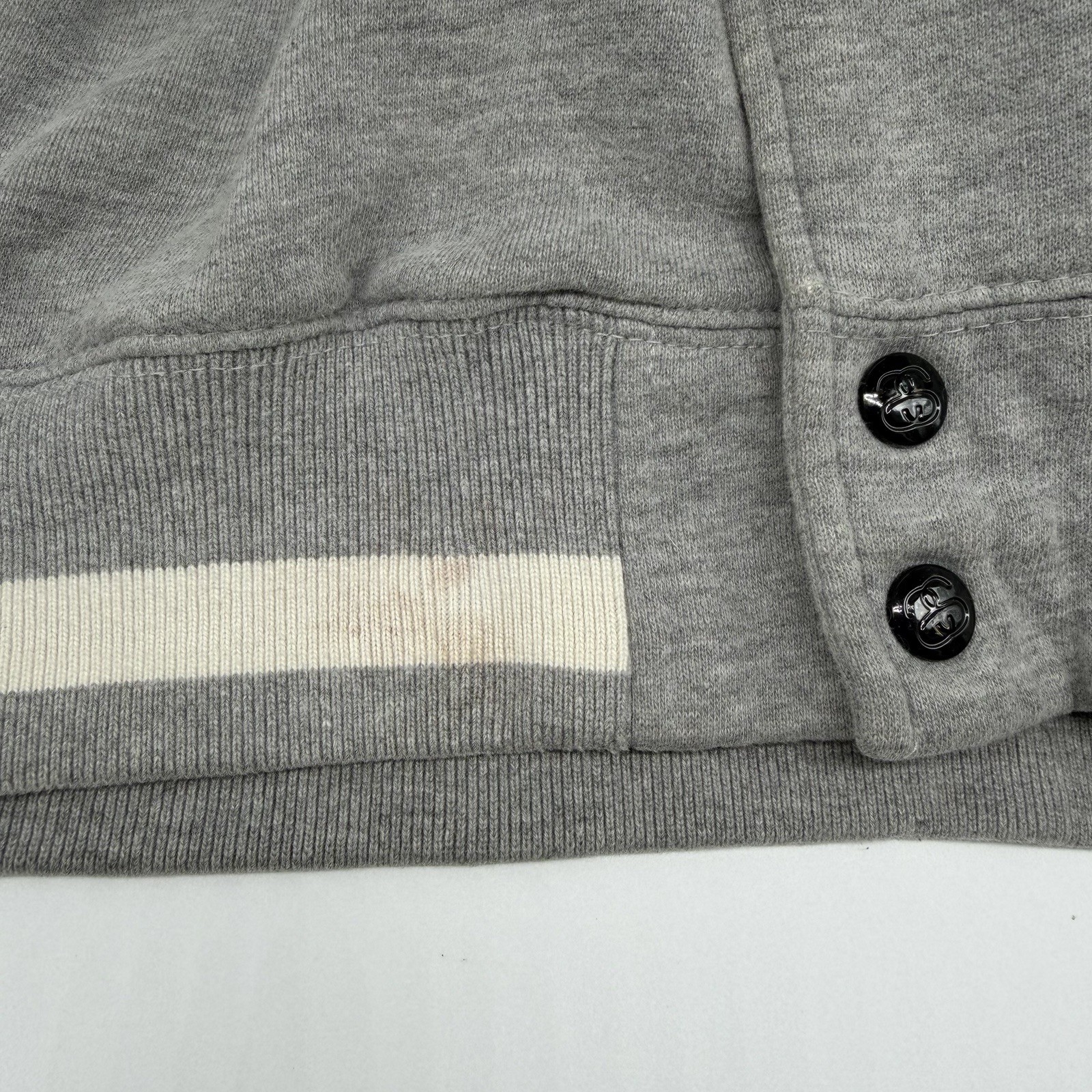 Stussy Men’s Varsity Button Up Hoodie Print Sweatshirt S