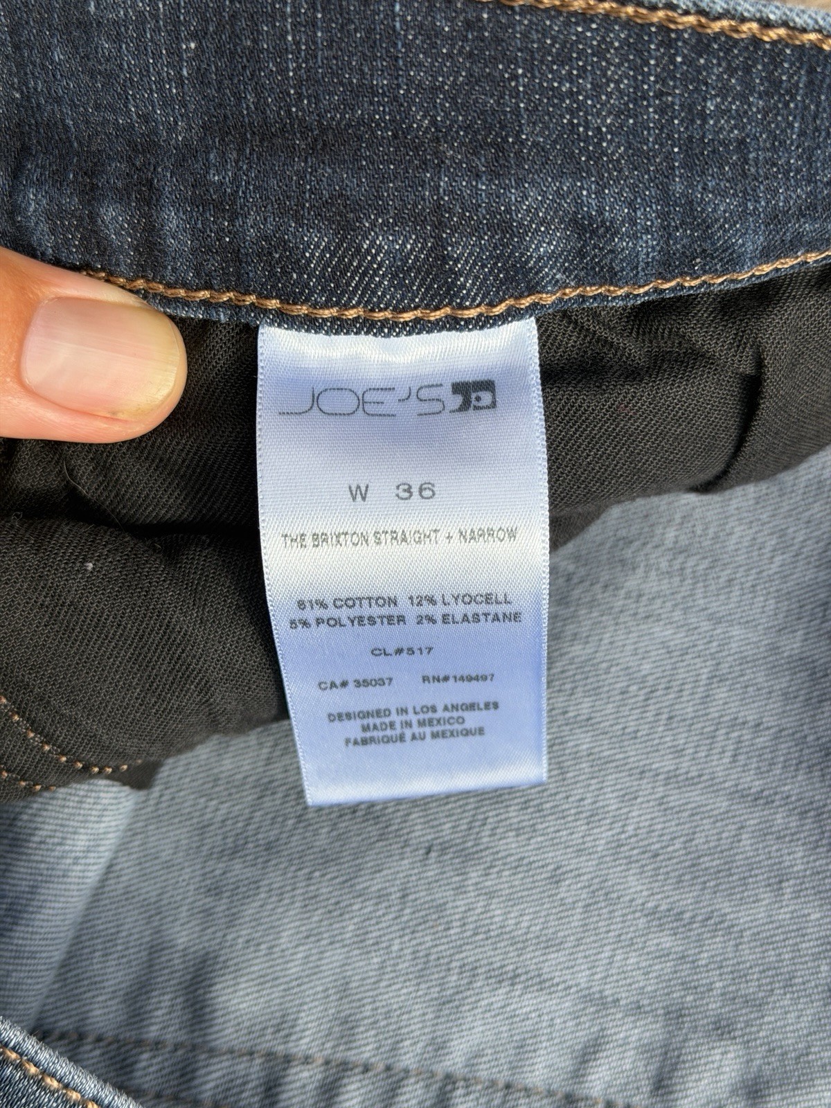 Joes Jeans The Brixton Straight Narrow Mens 36 x 32 Dark Wash Stretch Pants