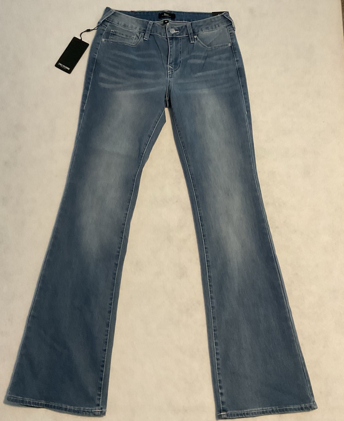 True Religion Women’s 29” Waist Becca Crystal Studs Bootcut Stretch Jeans NEW