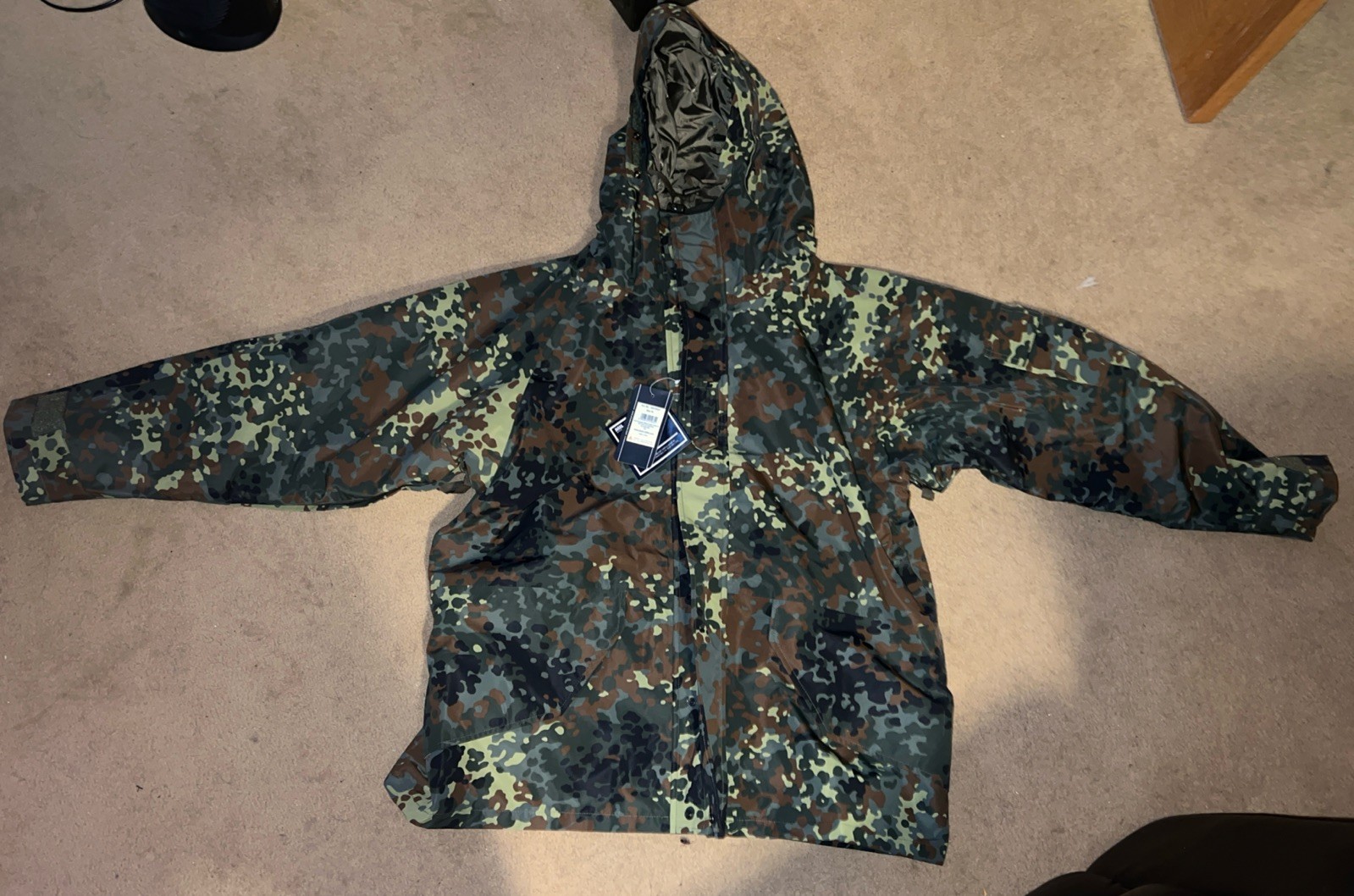 Mil-Tec German army Parka w liner GoreTex Flecktarn Waterproof Men XL Jacket