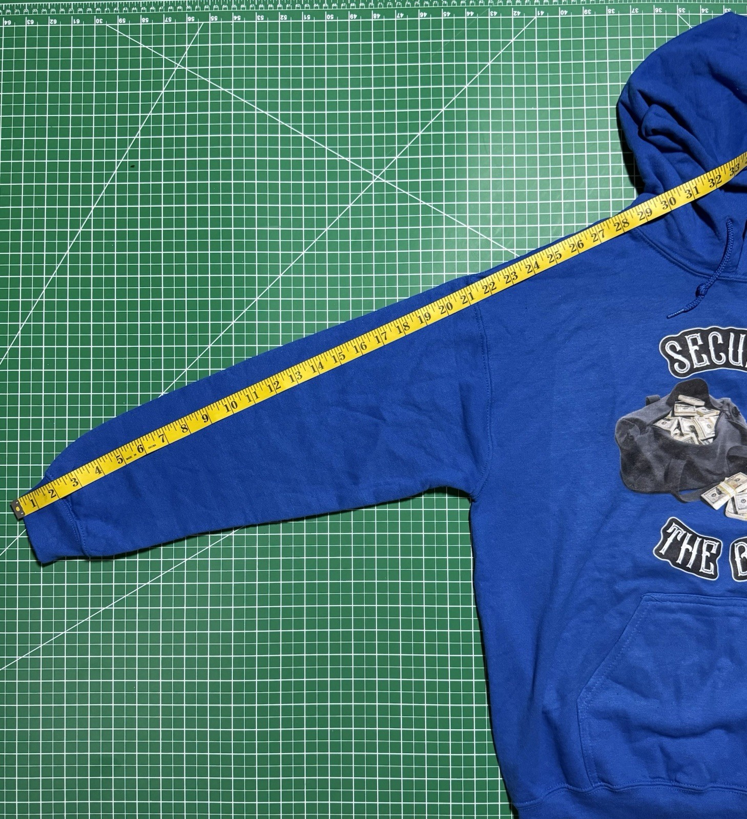 Gildan Heavy Blend Blue Pullover Hoodie Fleece Men’s Size M Secure The Bag