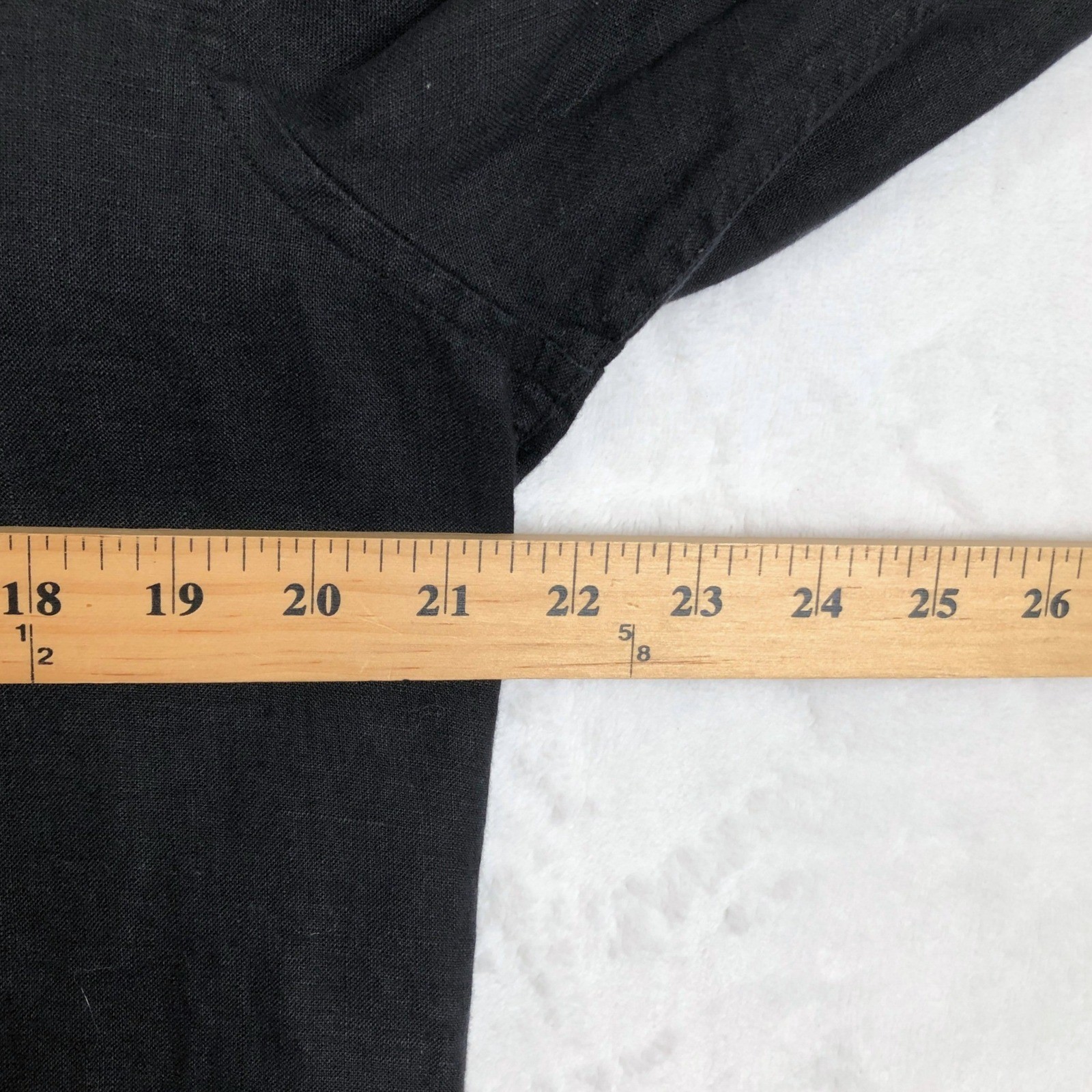Murano Baird McNutt 100% Irish Linen Band Collar Shirt Men’s M Black Button