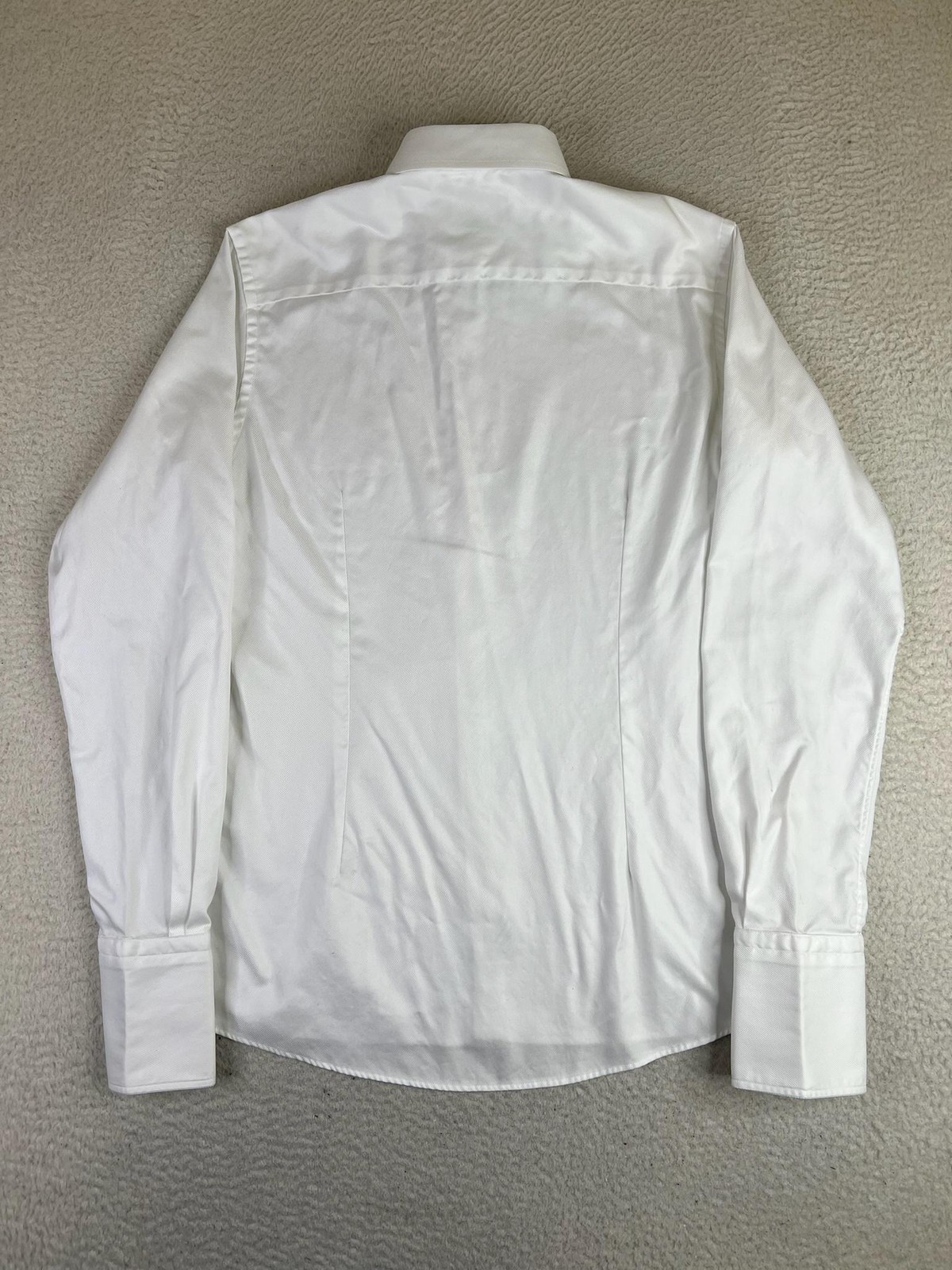 Eton Dress Shirt Mens 15.5 39 34/35 White Solid Contemporary Cotton Twill LS