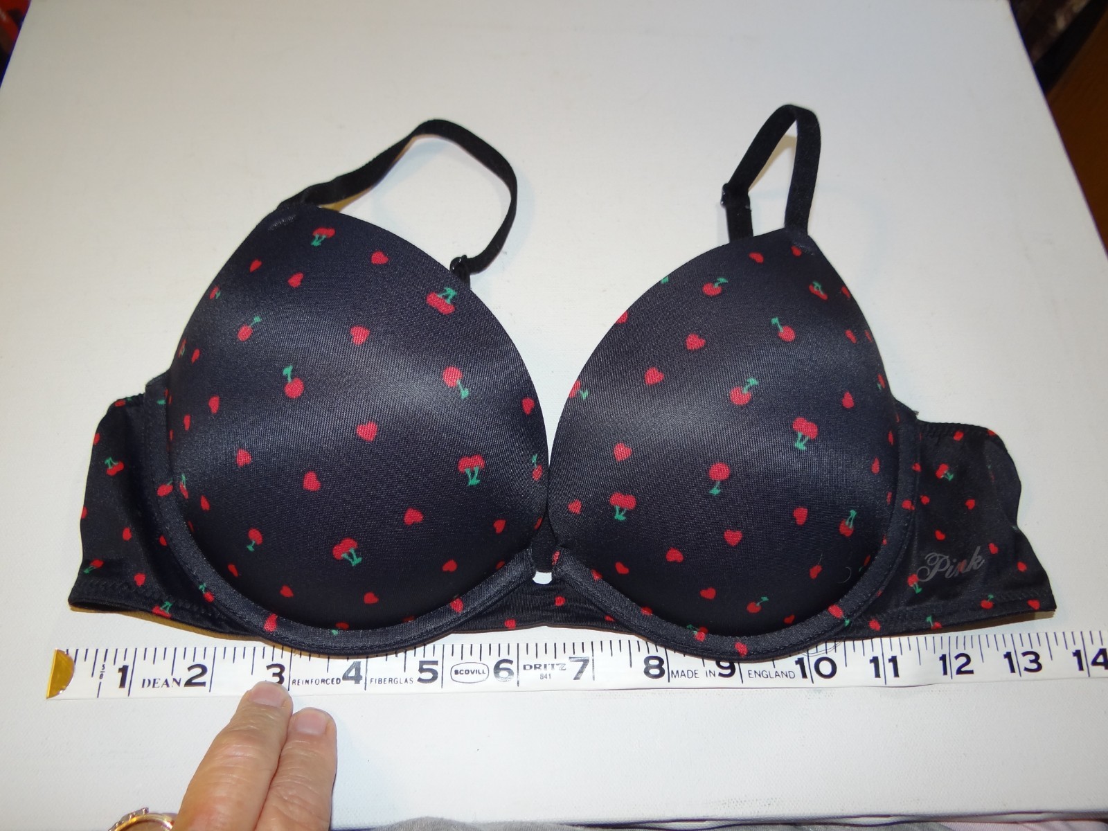 Victoria’s Secret PINK 36B Wear Everywhere Super Push Up Cherries Hearts Bra