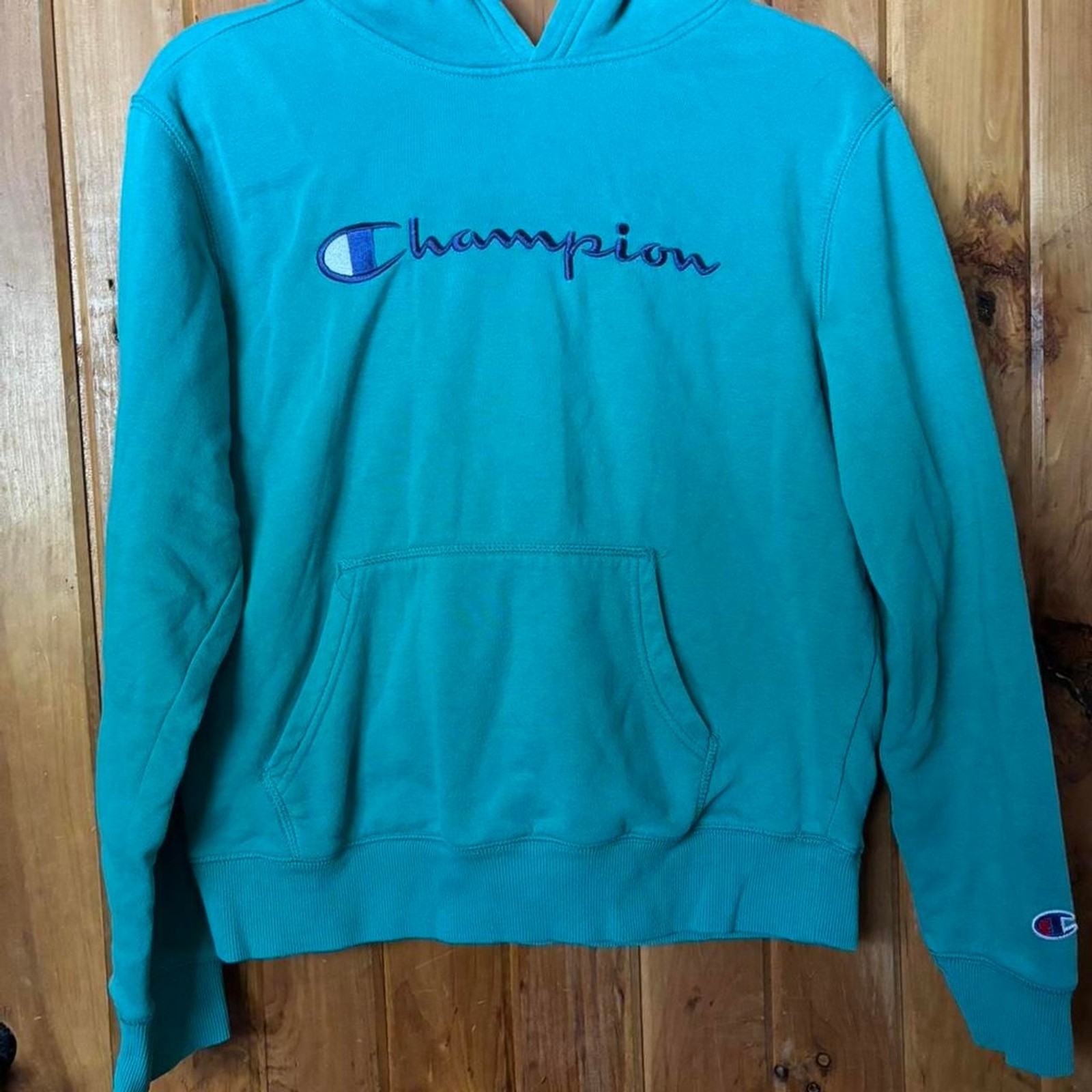 Champion Blue and Green Hoodie