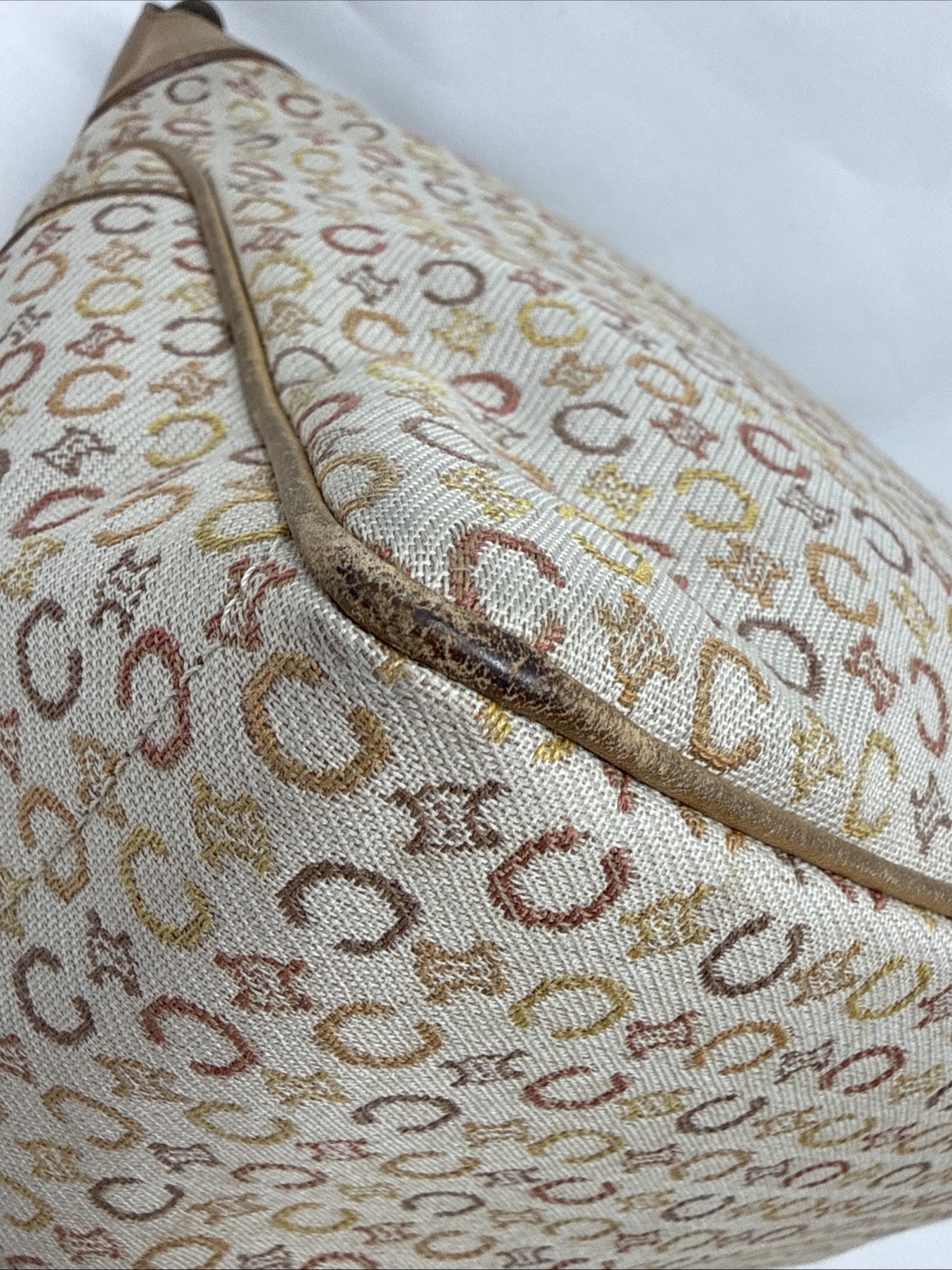 CELINE Vintage C Macadam Canvas Beige x Brown Women’s Authentic