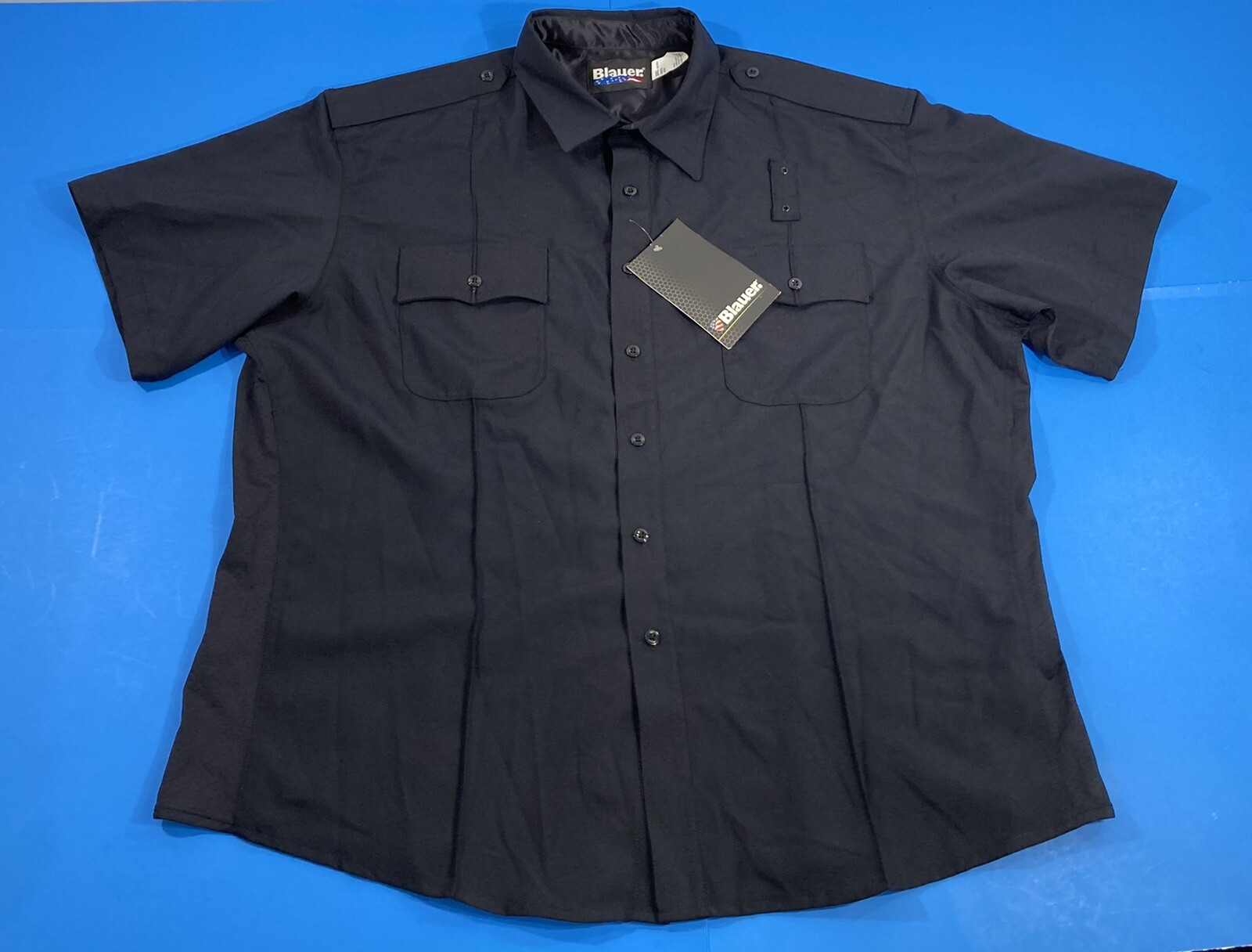 BLAUER 2XL REG MENS 8446-1 S/S POLY WOOL SUPERSHIRT ZIP SHIRT DARK NAVY 2XL REG