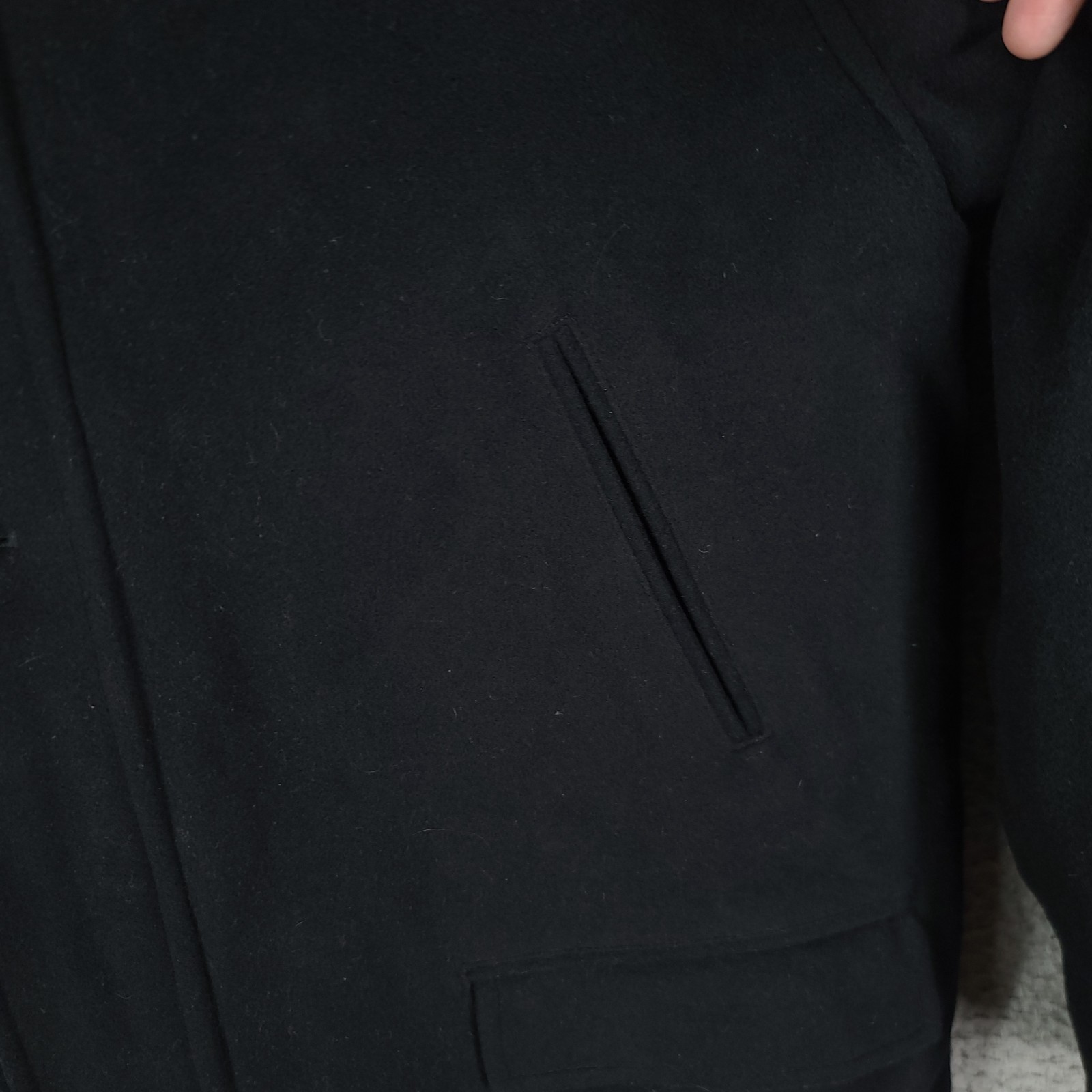 Valente Coat Mens 42 Long 75% Wool Cashmere Made In Italy Black Full Zip