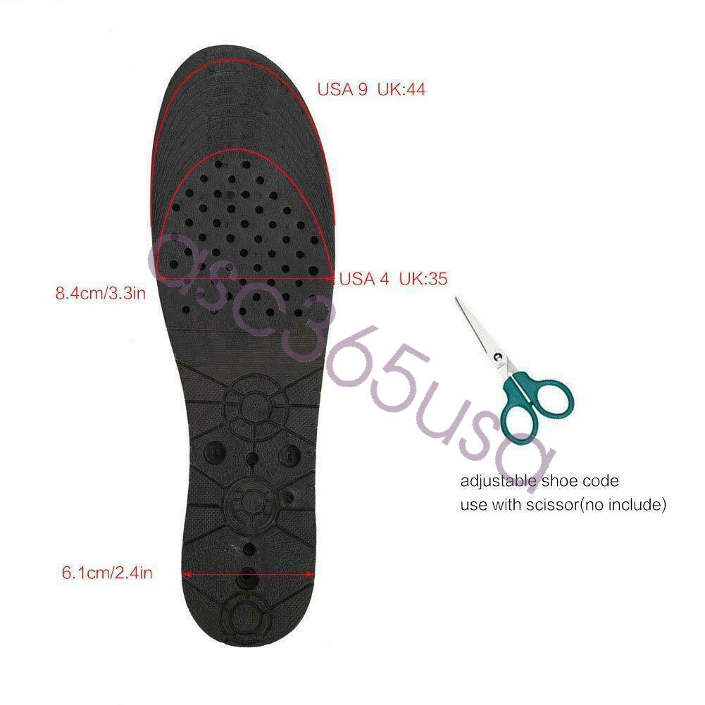 Adjust 4 Layer 9cm Unisex Shoe Lift Height Increase Heel Insole Insert Taller US
