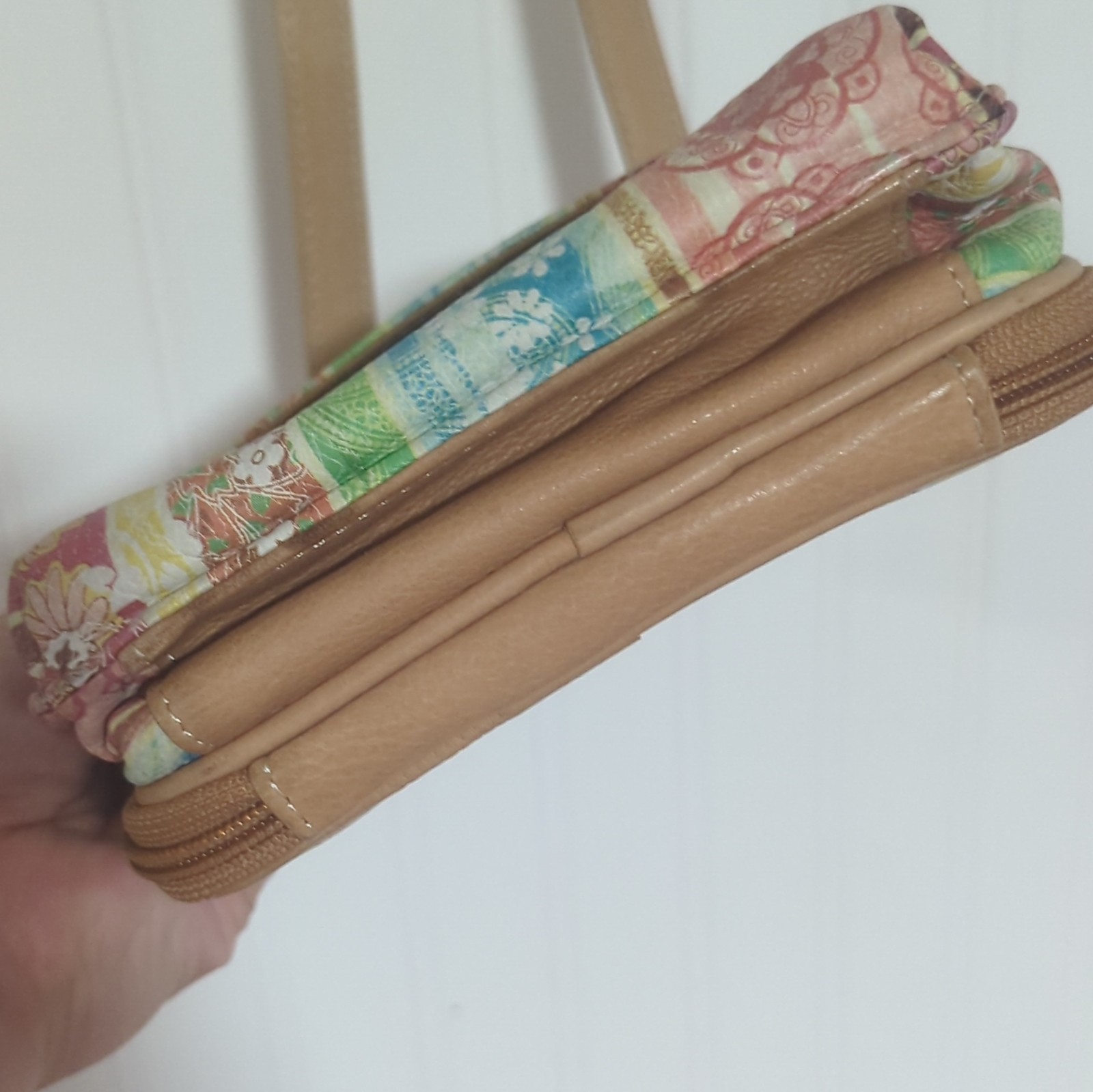 Fossil Striped Floral Crossbody Bag Zip+Magnetic, Adjustable Strap Small