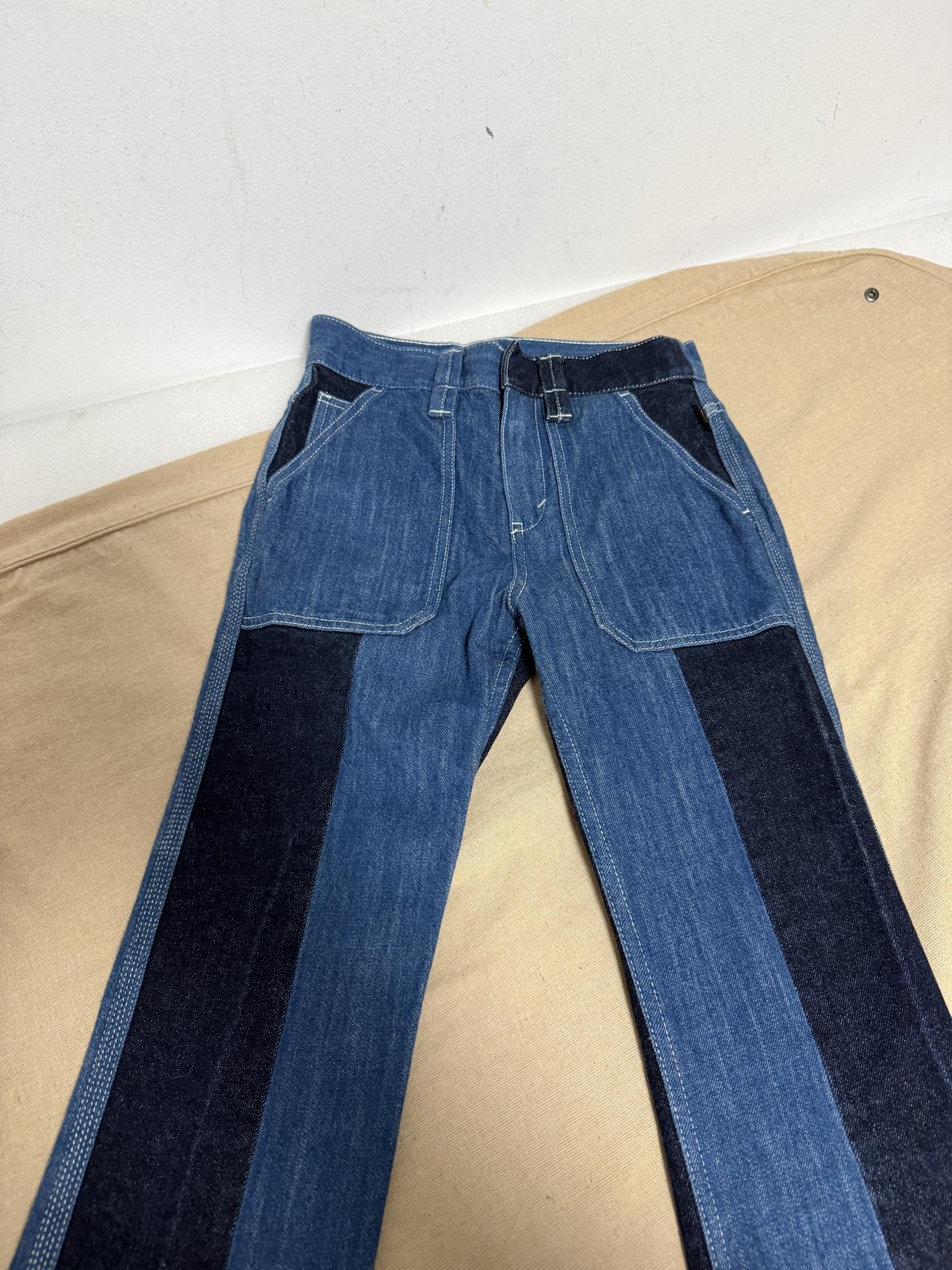 Chloe Jeans Womens 34 Blue Ultramarine Colorblock Two Tone Panel High Rise Denim