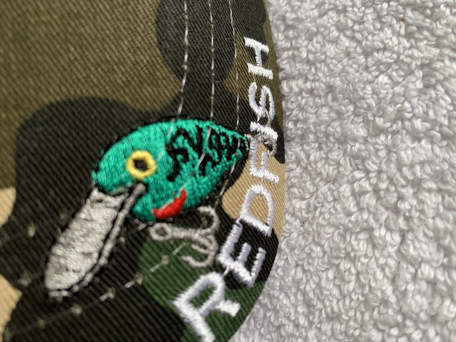 Blue Ocean Hat Cap Redfish Shut Up & Fish Camo StrapBack Embroidered Cotton NEW